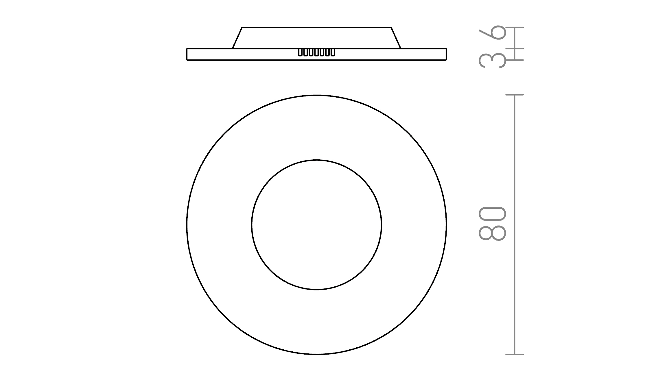 Termék vázlat – LEDRA RINO díszítő takaróelem fehér