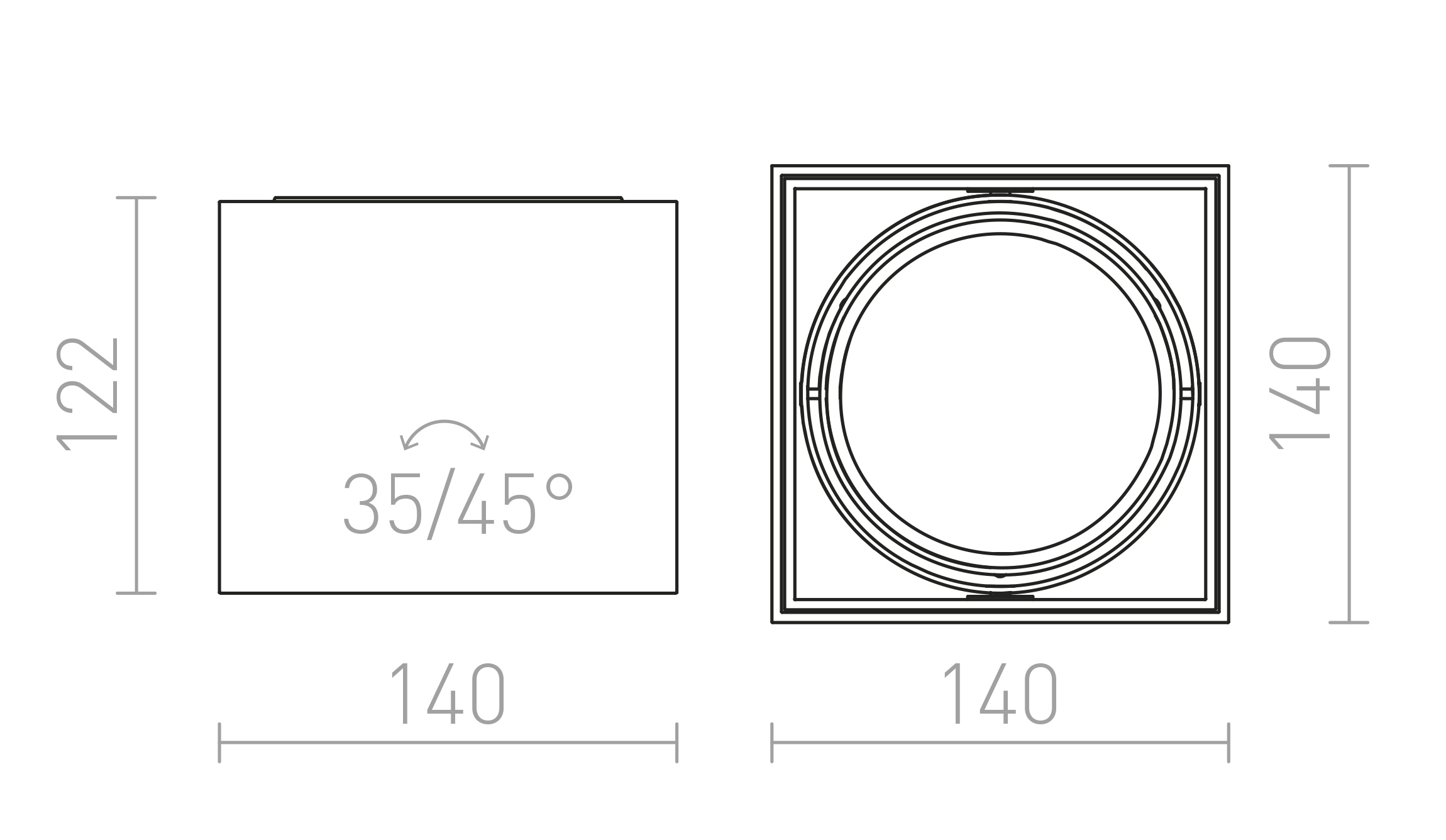 Termék vázlat – LEDRA DEAN I szálcsiszolt alumínium 230V/12V G53 50W