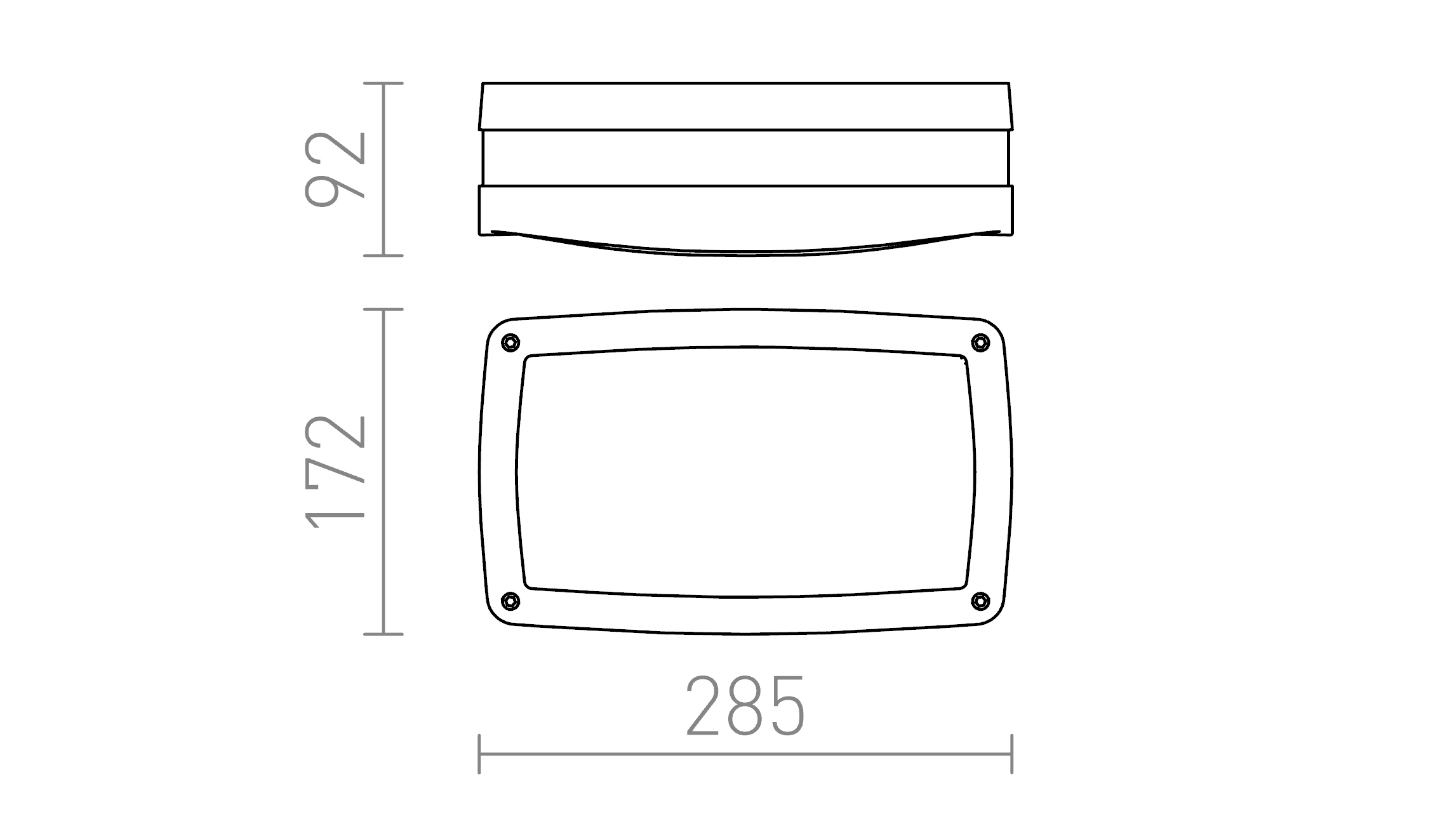 Termék vázlat – LEDRA SONYA RC ezüstszürke 230V LED E27 2x15W IP54