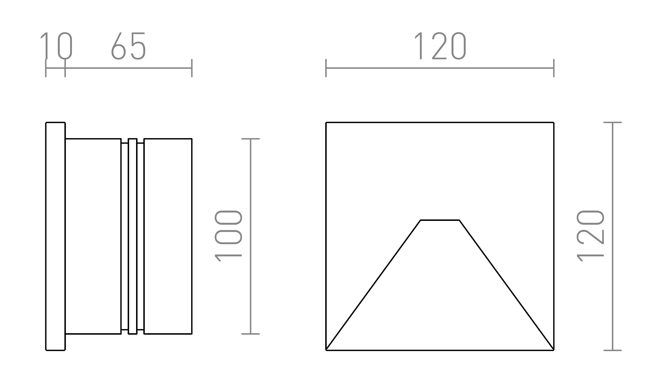 Termék vázlat – LEDRA CRISPI süllyesztett lámpa dekoratív terasz 230V LED 3W 3000K