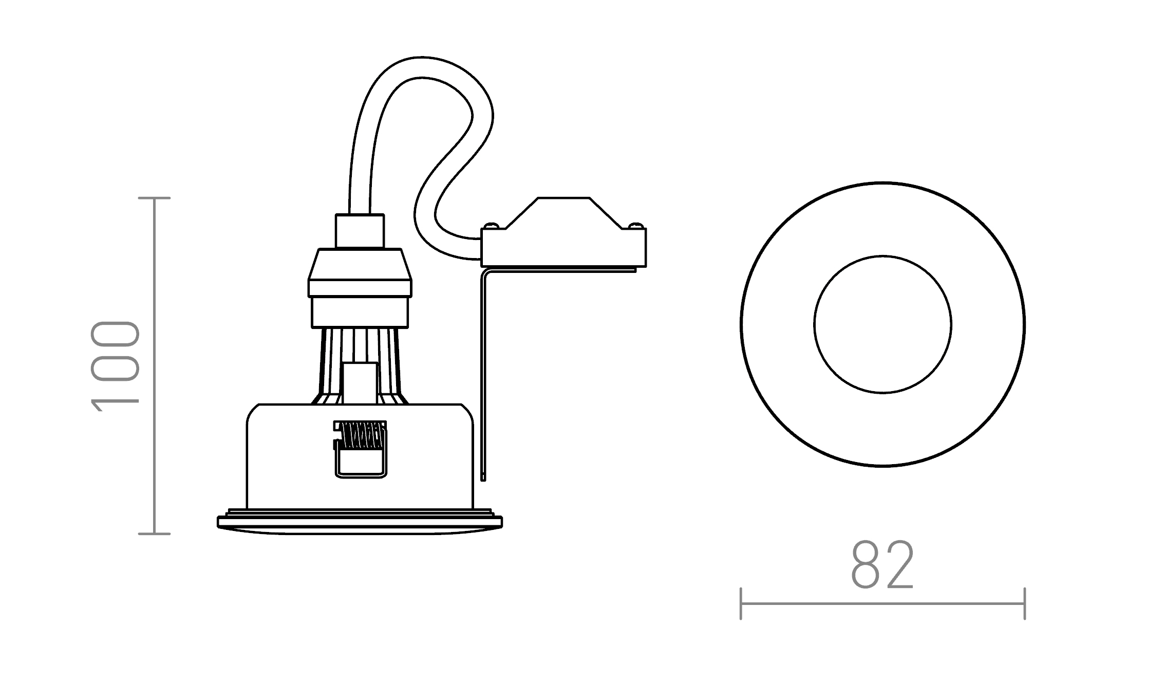 Termék vázlat – LEDRA EQUA króm 230V GU10 35W IP54
