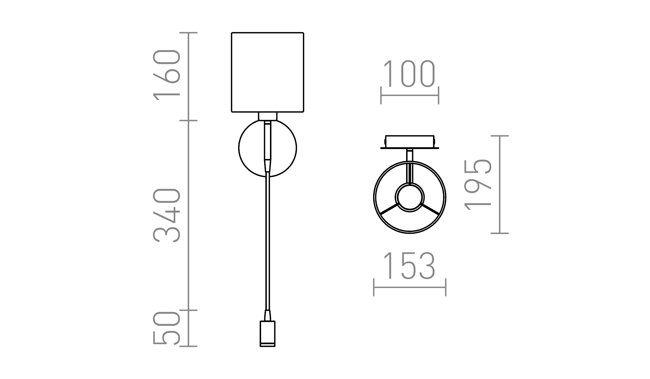 Termék vázlat – LEDRA VERSA fali lámpabúra fehér matt nikkel 230V LED E27 LED 15+3W 40° 3000K