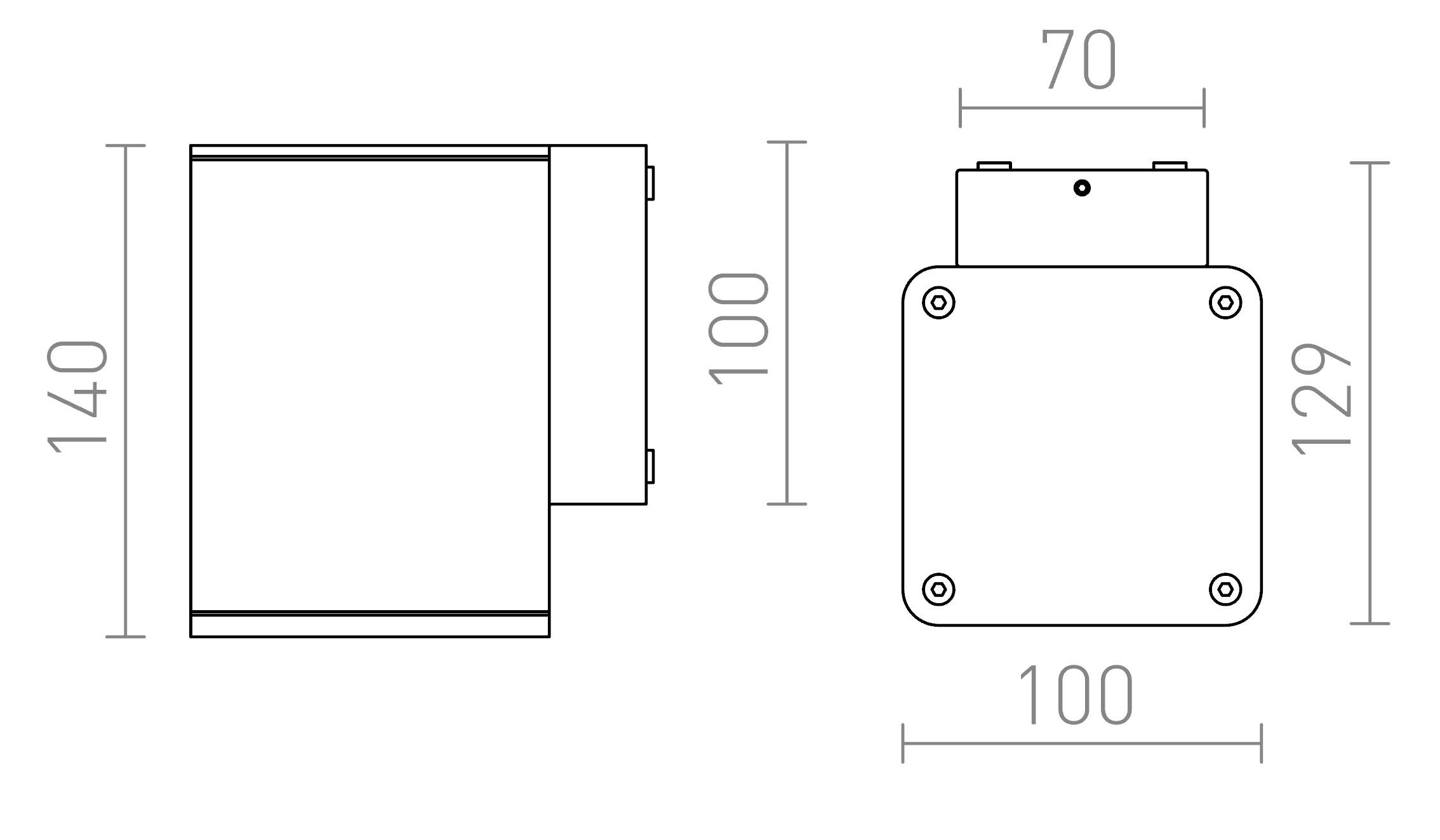 Termék vázlat – LEDRA MIZZI SQ I fali lámpa antracitszürke 230V LED 12W 44° IP54 3000K