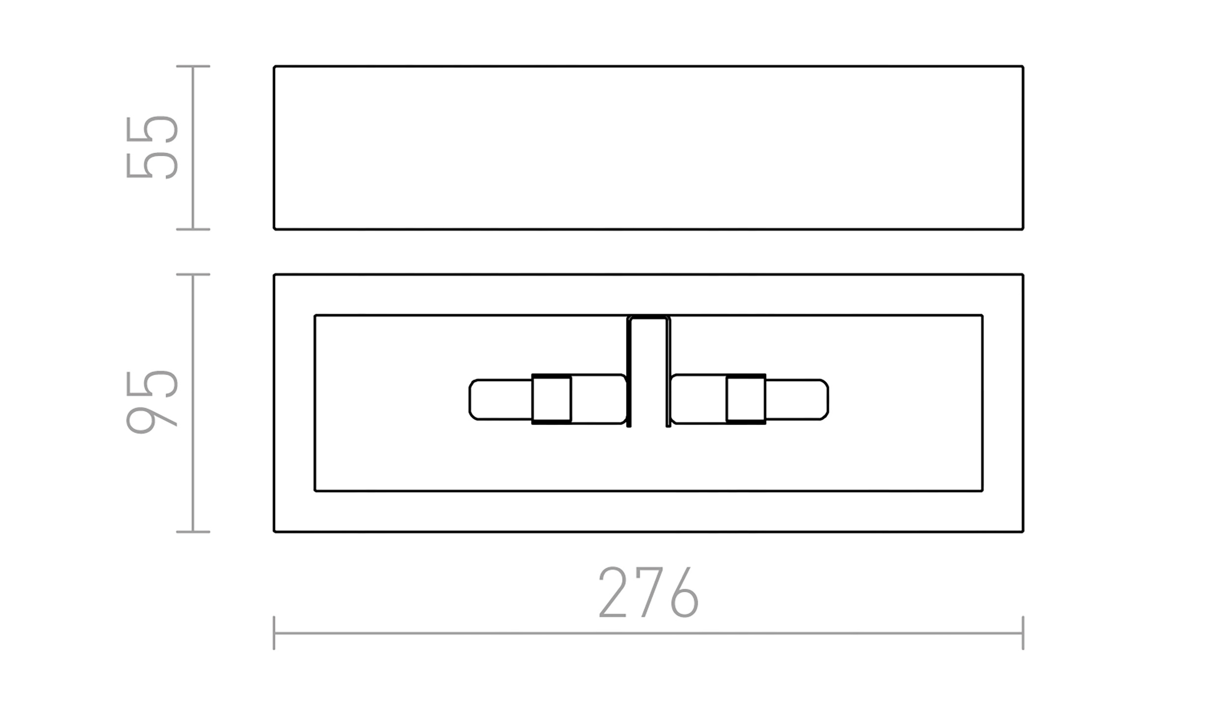 Termék vázlat – LEDRA WIM fali lámpa gipsz 230V LED G9 2x5W