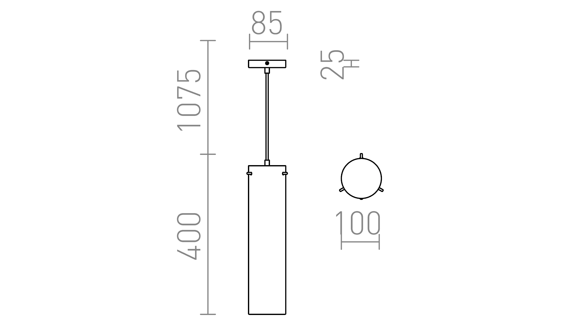Termék vázlat – LEDRA GARNISH függőlámpa átlátszó üveg/króm 230V GU10 9W