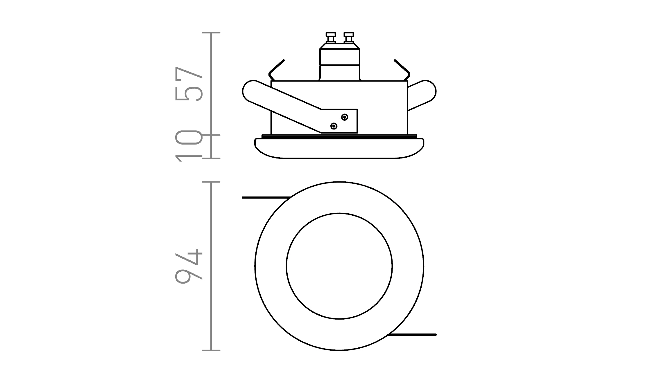 Termék vázlat – LEDRA ACUA süllyesztett lámpa fehér 230V GU10 50W IP44