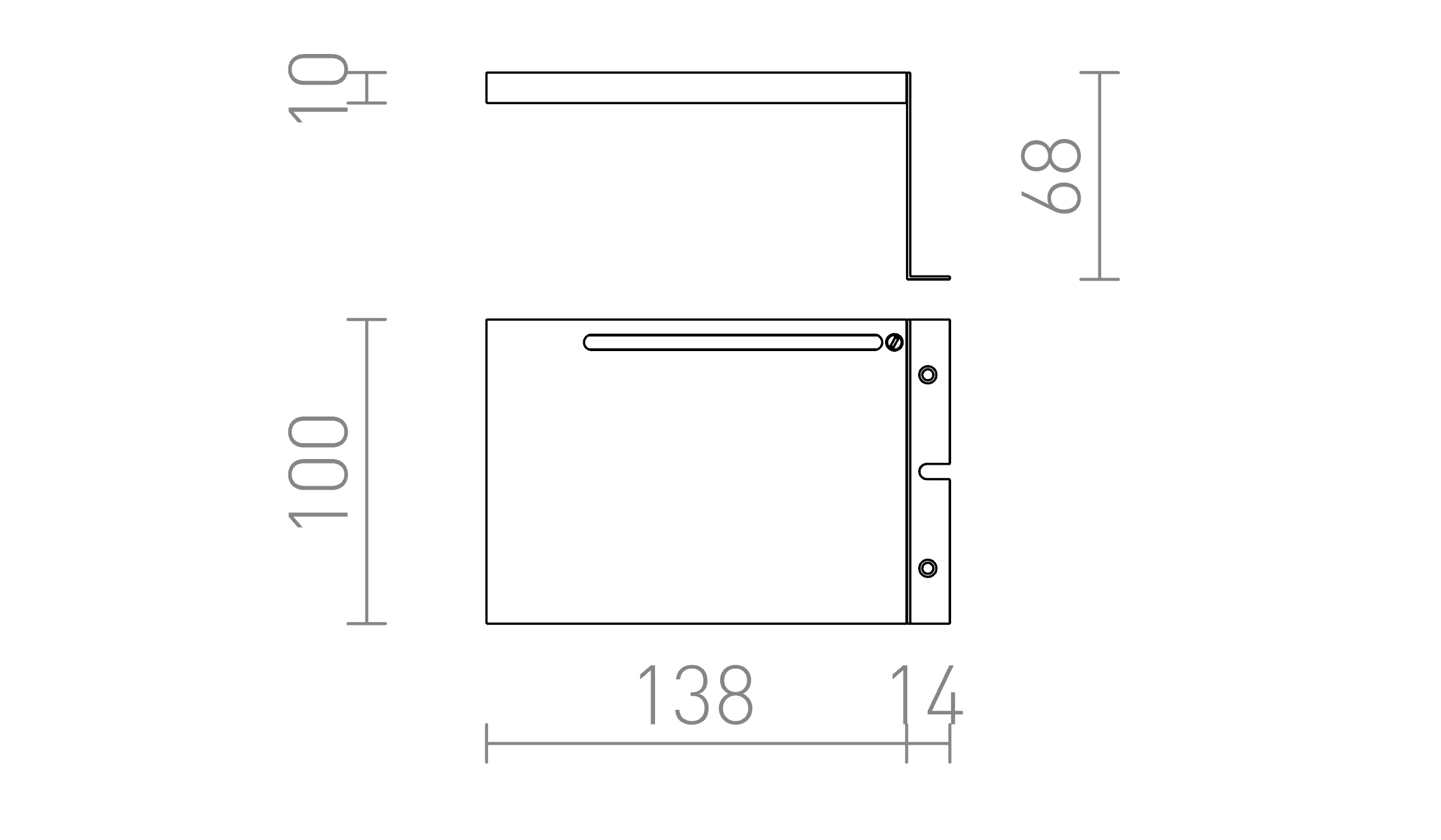 Termék vázlat – LEDRA PARIS szekrényre króm 230V LED 3W 120° IP44 3000K