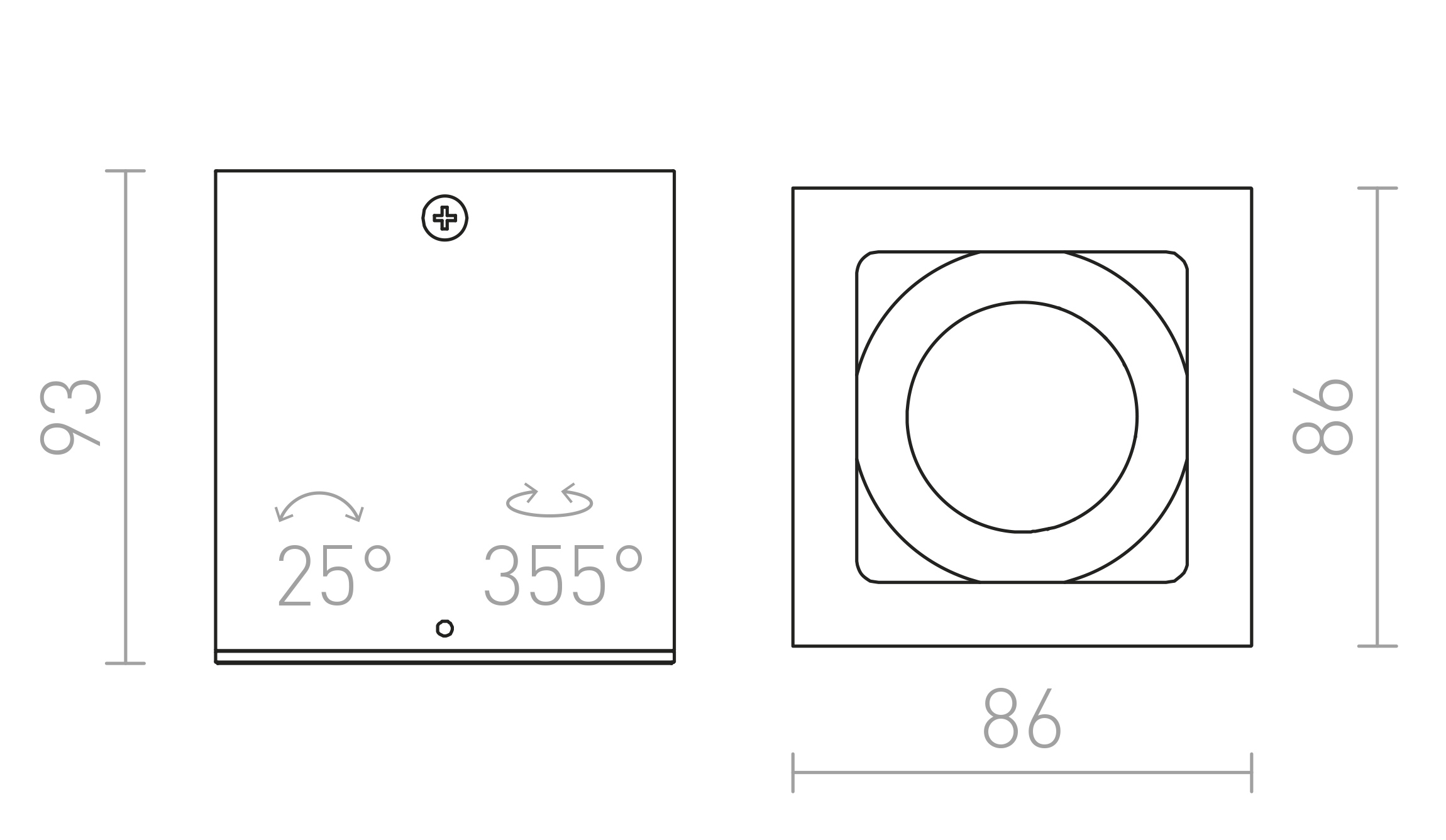 Termék vázlat – LEDRA BERIT I mennyezeti lámpa alumínium 230V GU10 50W