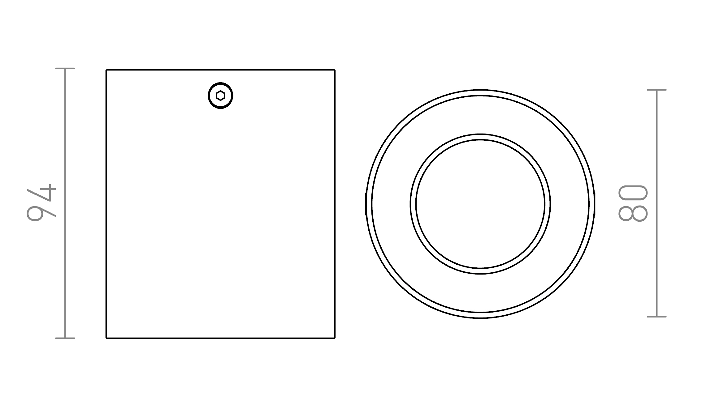 Termék vázlat – LEDRA MANTOVA I mennyezeti lámpa szálcsiszolt alumínium 230V LED GU10 7W