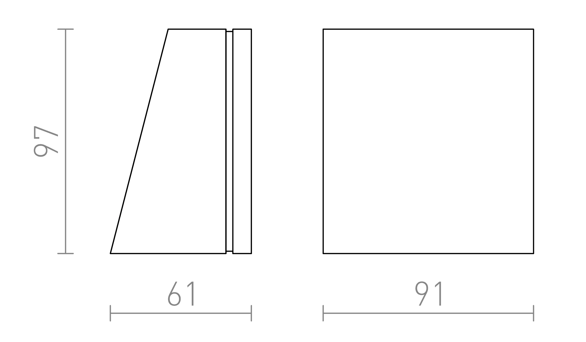 Termék vázlat – LEDRA GIGI fali lámpa antracitszürke 230V LED 3.3W IP65 3000K