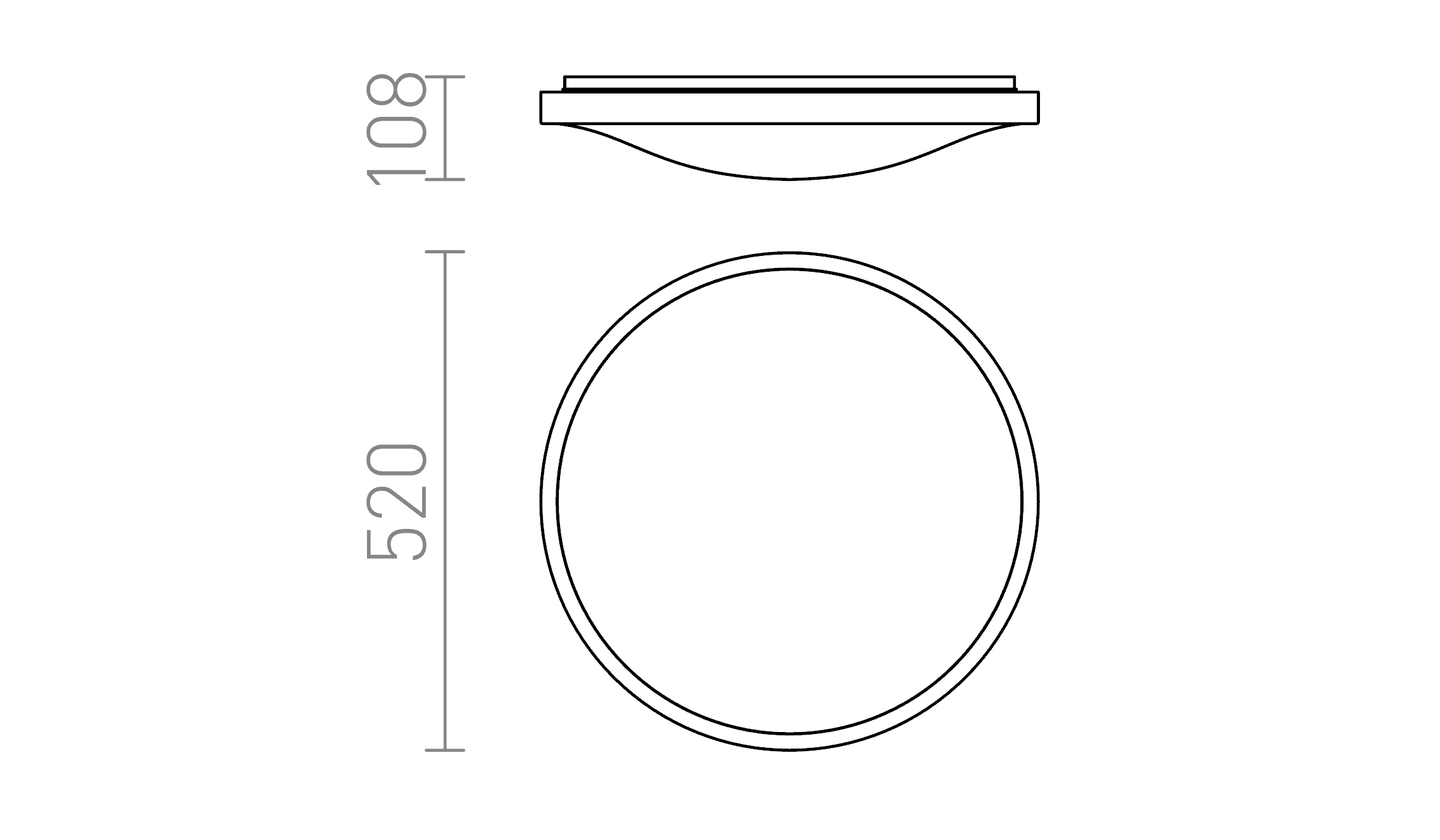 Termék vázlat – LEDRA MELISA 52 mennyezeti lámpa alumínium 230V LED 40W 3000K