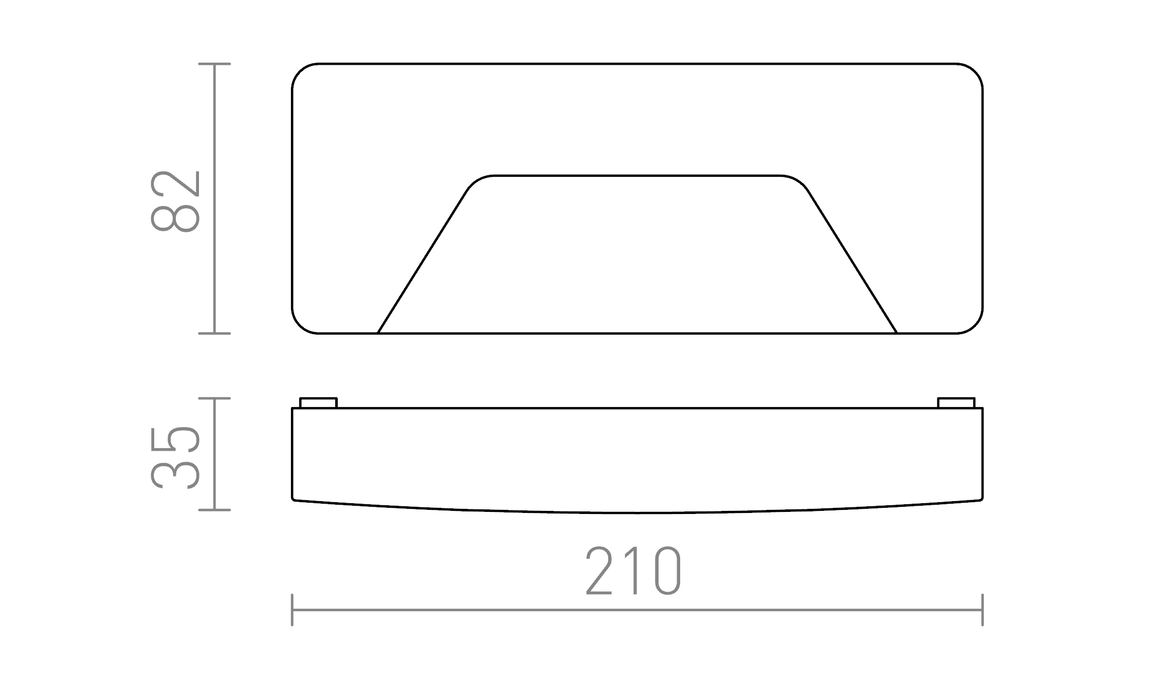 Termék vázlat – LEDRA RENO SQ INDR fali lámpa szürke 230V LED 3W IP65 3000K