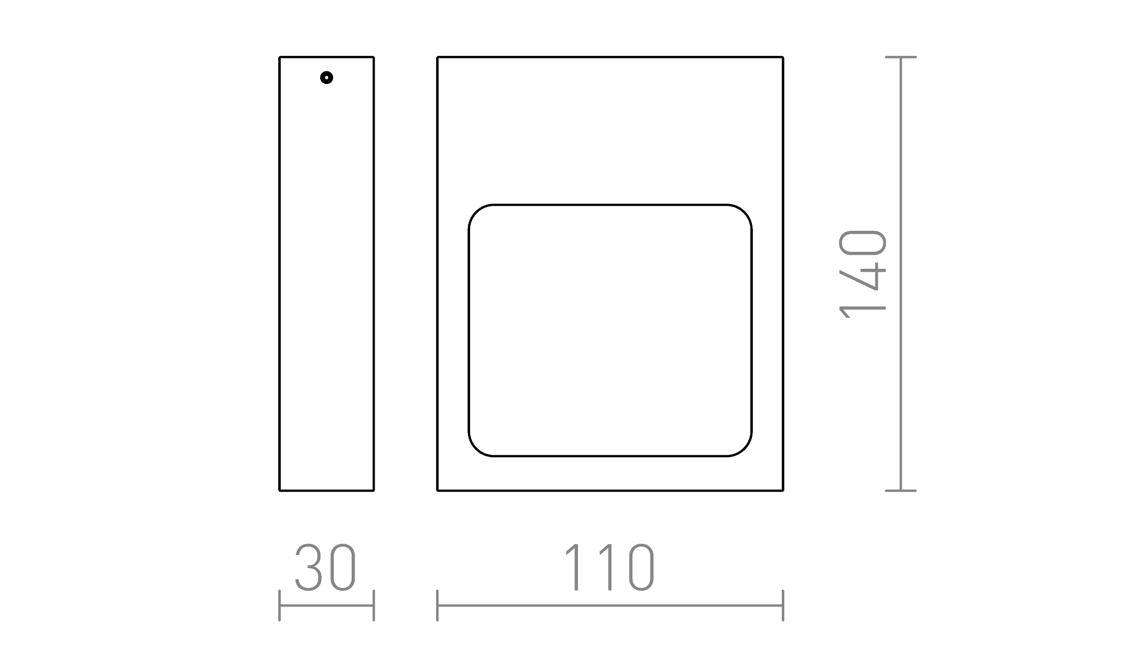 Termék vázlat – LEDRA LEA fali lámpa fehér 230V LED 6W 3000K
