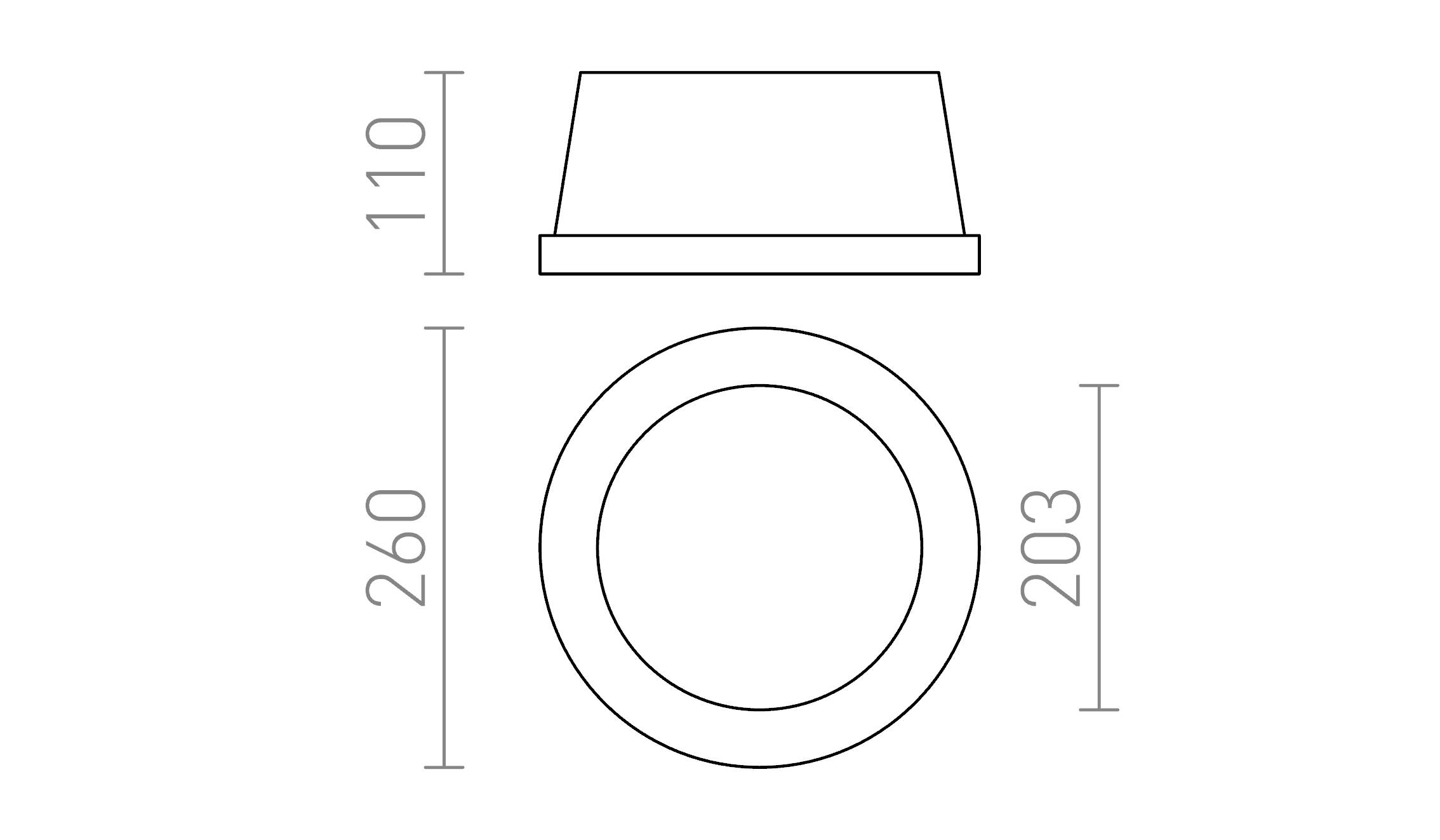 Termék vázlat – LEDRA MIA R süllyesztett lámpa gipsz/szatinált akril 230V LED E27 2x11W