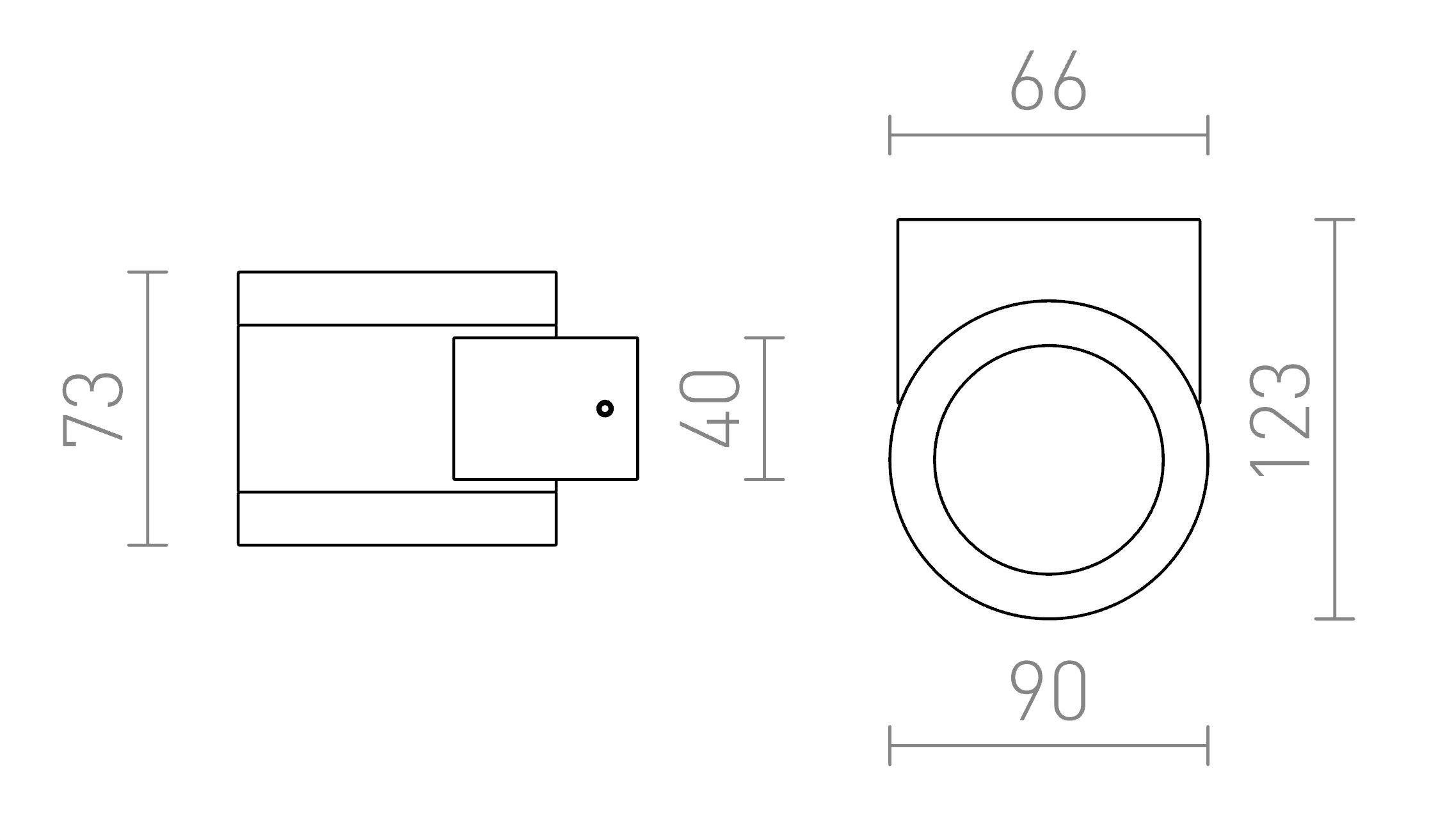 Termék vázlat – LEDRA MOIRE II fali lámpa alumínium 230V LED G9 5W IP54