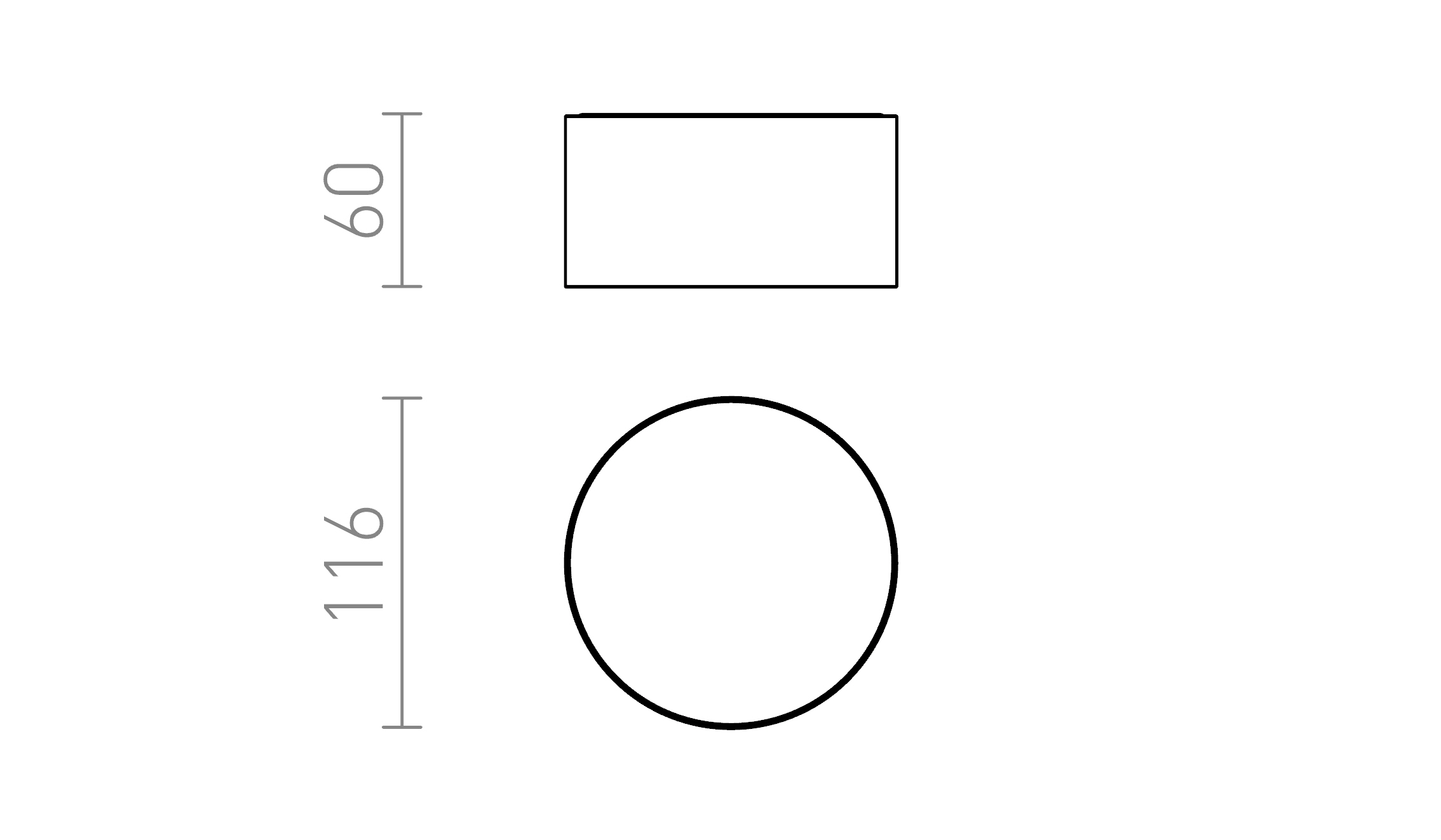 Termék vázlat – LEDRA LARISA R 12 DIMM mennyezeti lámpa fehér 230V LED 10W 3000K 4000K 6500K