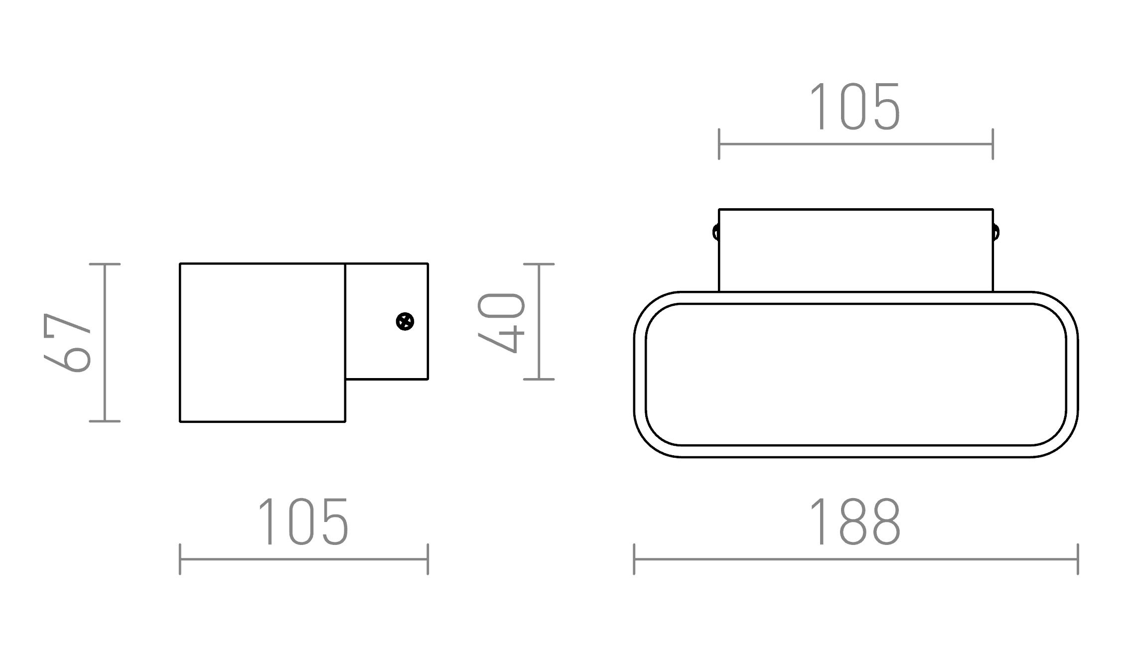 Termék vázlat – LEDRA REEM fali lámpa fehér 230V LED 4.5W 3000K