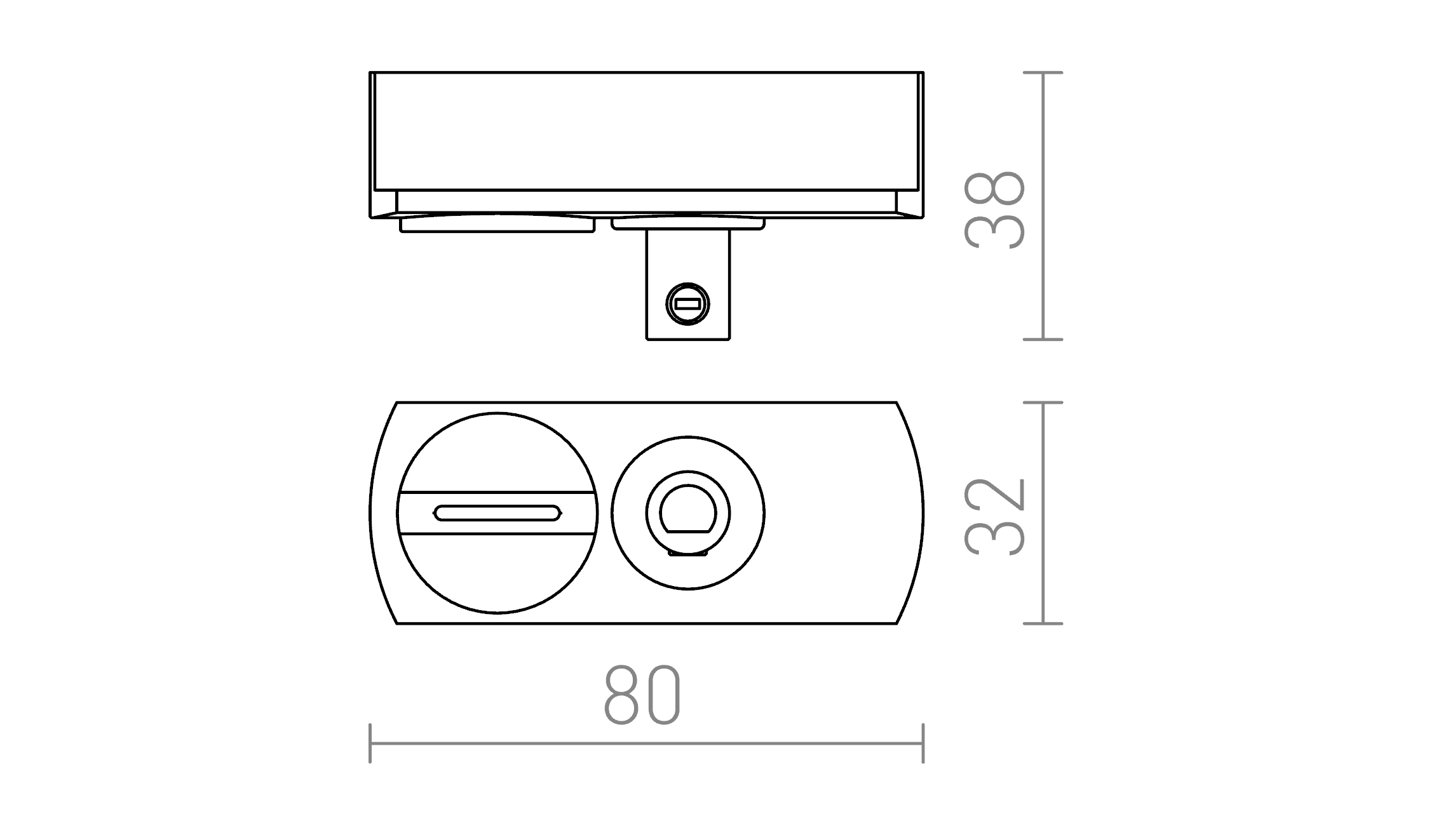 Termék vázlat – LEDRA 1F adapter fehér 230V