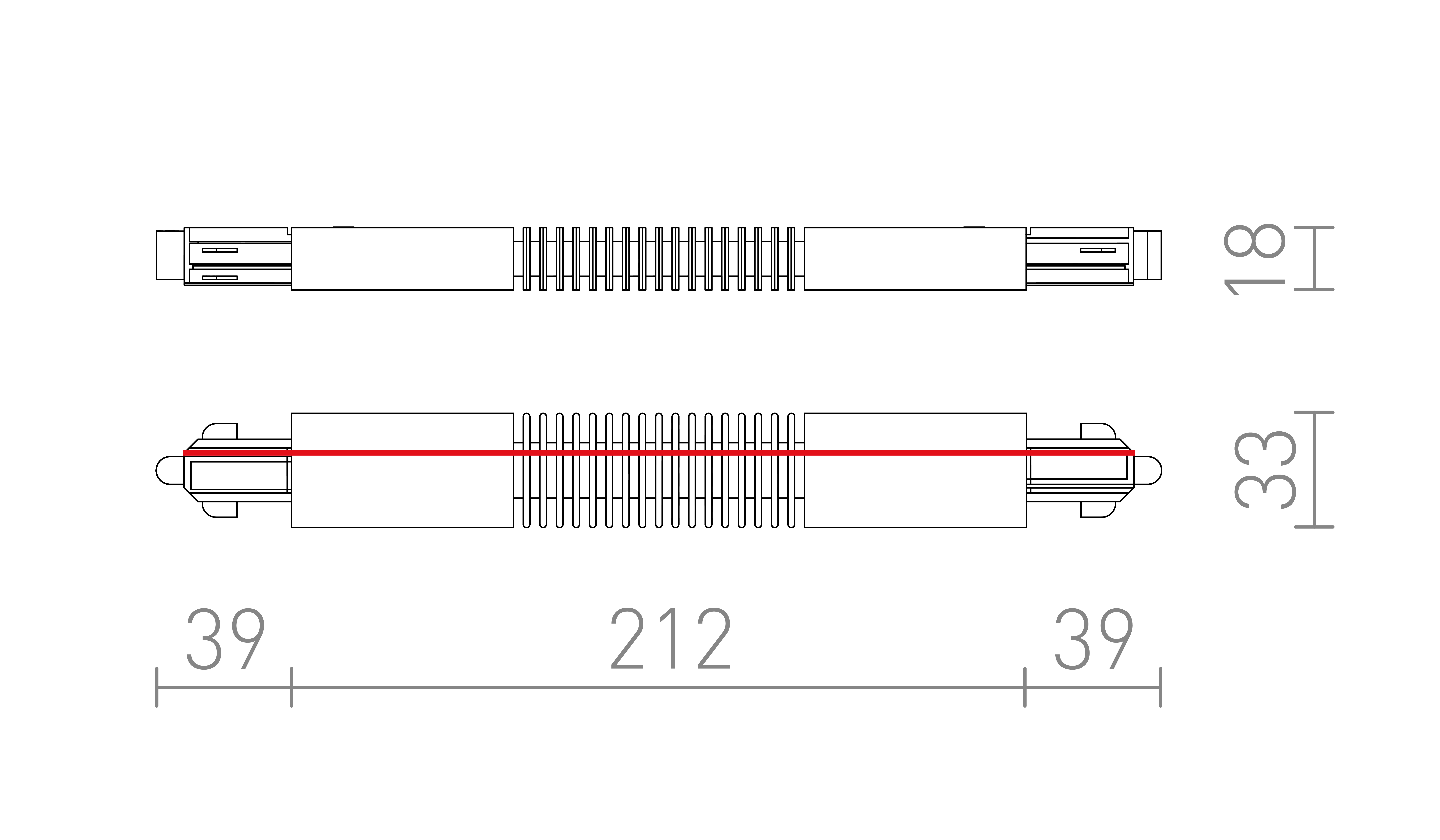 Termék vázlat – LEDRA 1F rugalmas csatlakozó ezüstszürke 230V