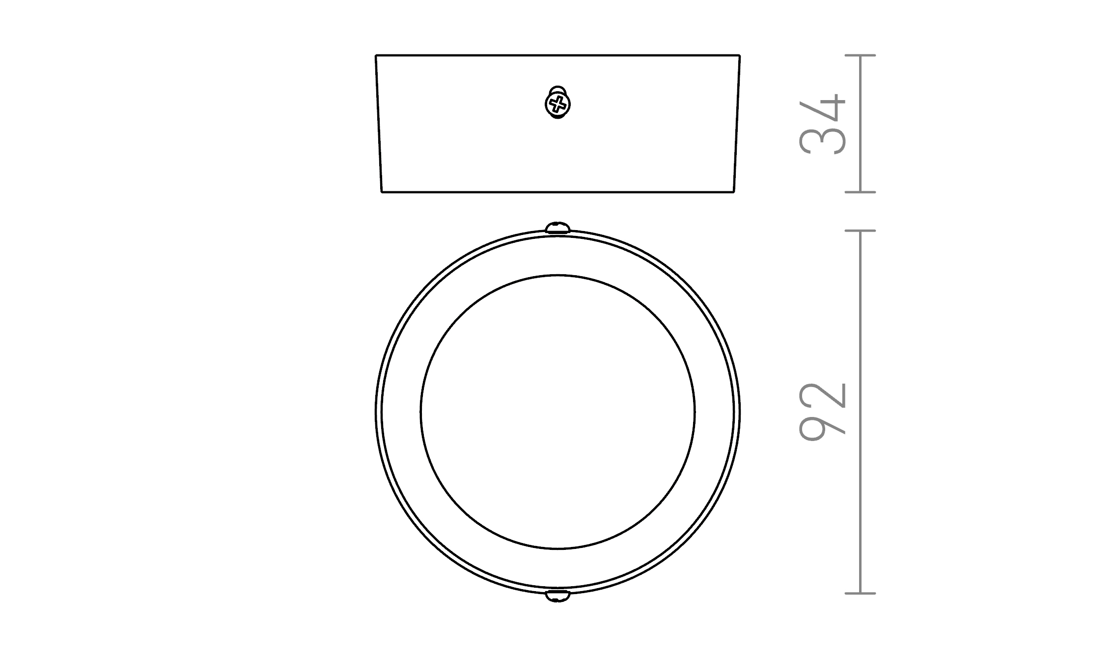 Termék vázlat – LEDRA HUE R 9 mennyezeti lámpa fehér 230V LED 6W 3000K