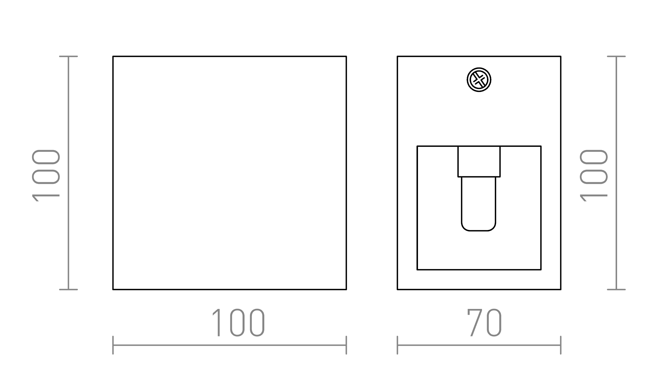 Termék vázlat – LEDRA JACK RC S fali lámpa gipsz 230V LED G9 5W