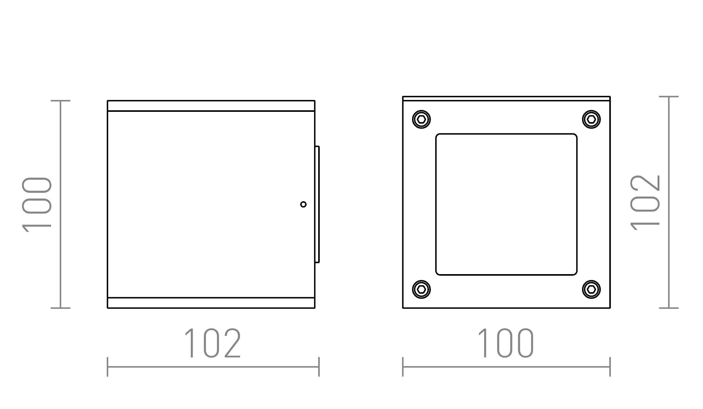Termék vázlat – LEDRA DIBI DUO fali lámpa alumínium 230V GX53 2x7W