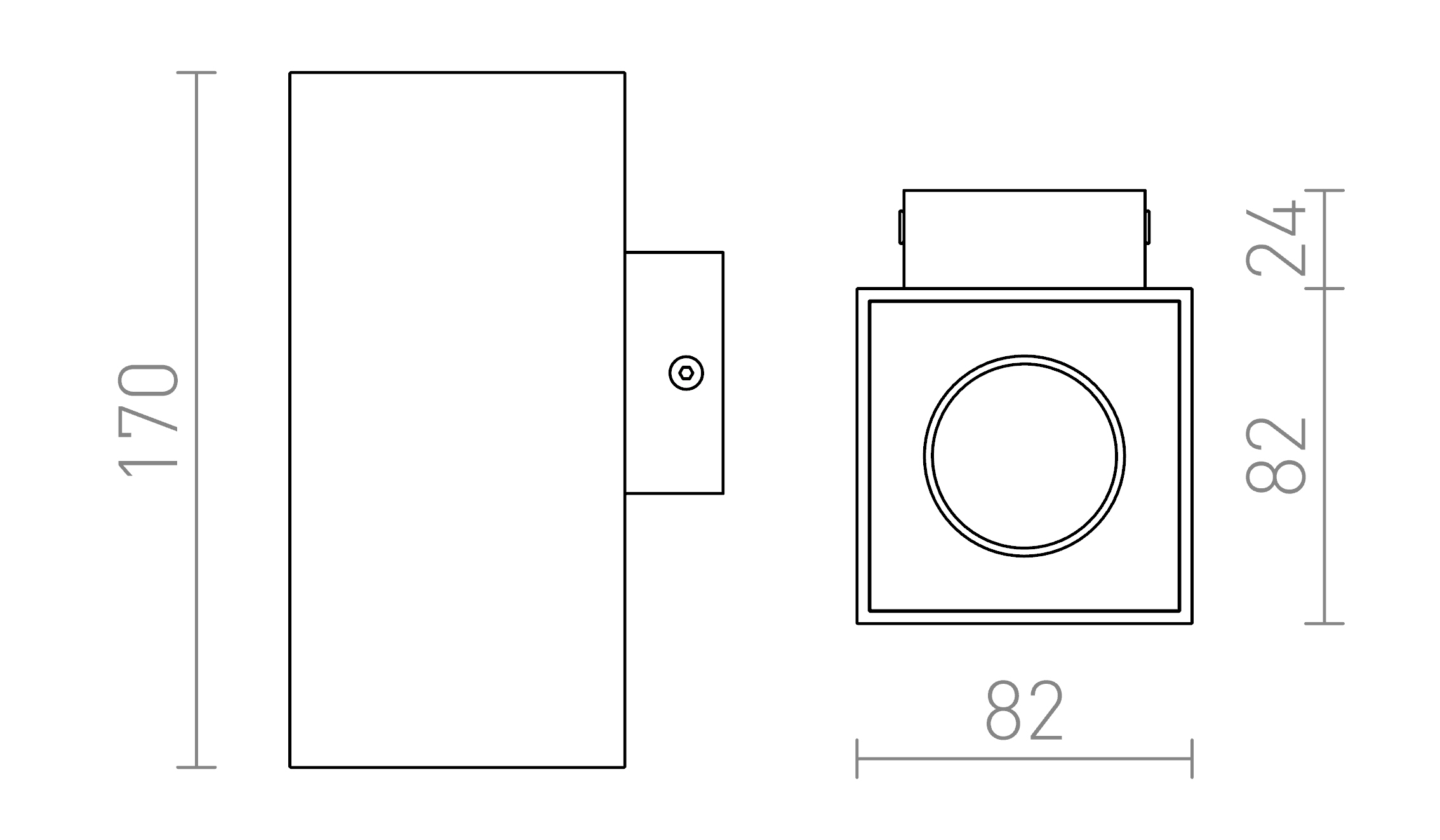 Termék vázlat – LEDRA AGATE II fali lámpa matt fehér 230V LED GU10 2x7W