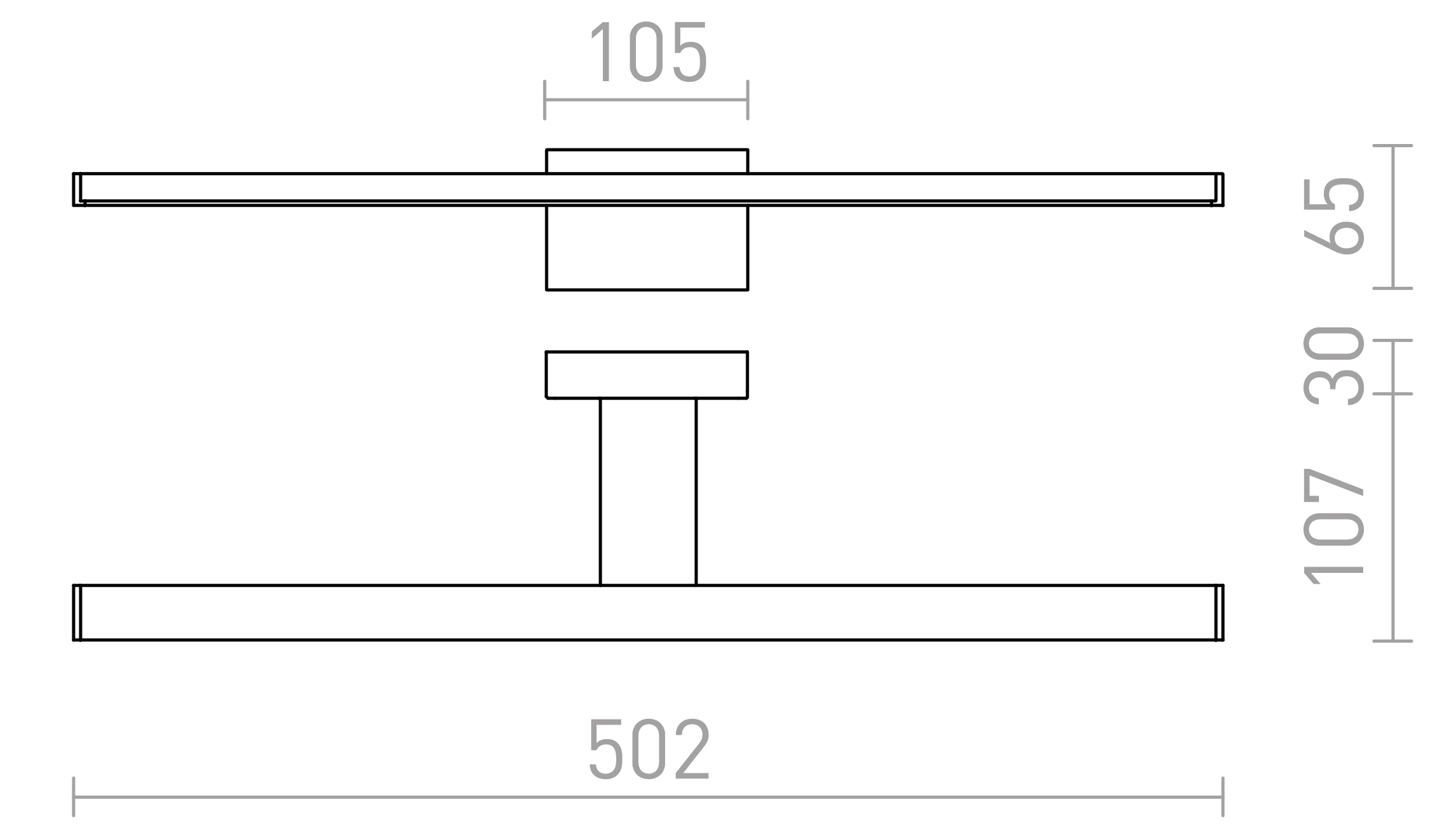 Termék vázlat – LEDRA PALEA 500 króm 230V LED 7W IP44 3000K