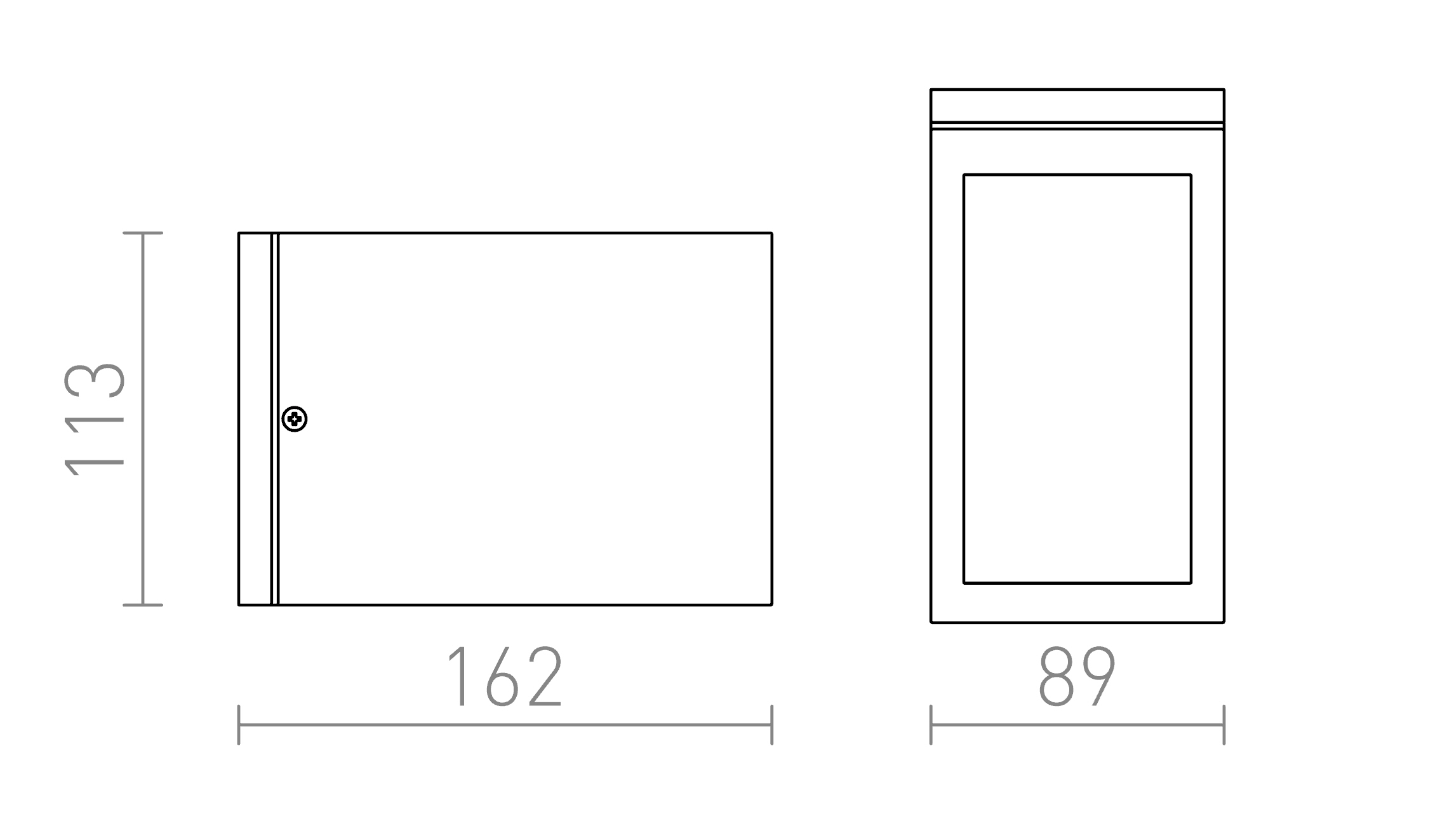 Termék vázlat – LEDRA CABOX II fali lámpa antracit 230V LED E27 15W IP54
