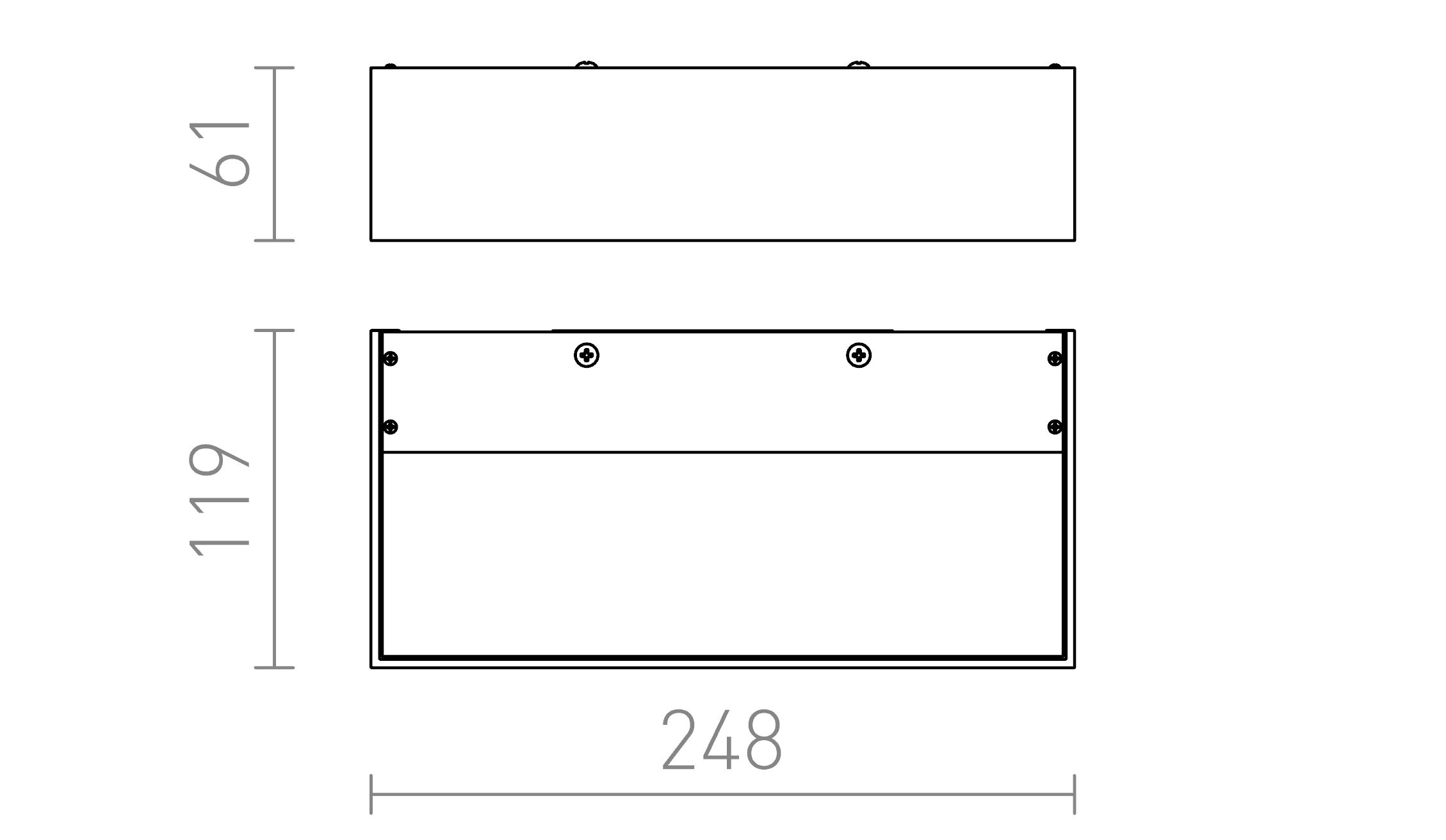 Termék vázlat – LEDRA PRIO fali lámpa alumínium 230V E27 18W