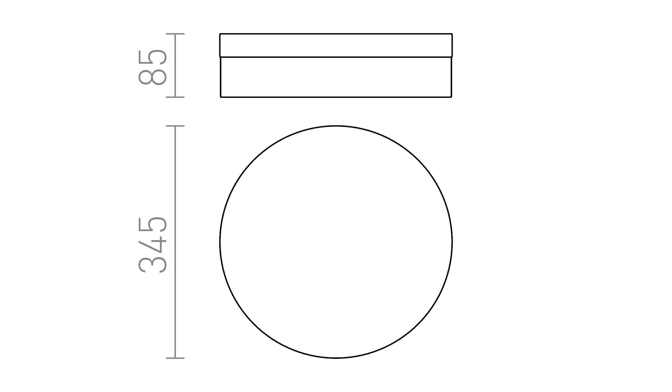 Termék vázlat – LEDRA AWE 33 mennyezeti lámpa matt nikkel 230V LED 21W IP44 3000K