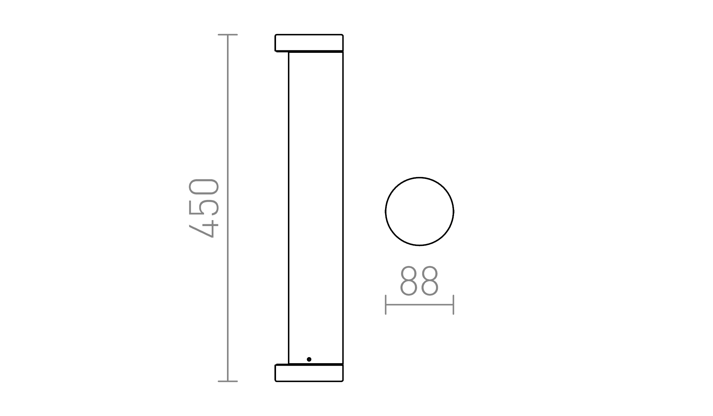 Termék vázlat – LEDRA SONET 450 állólámpa antracitszürke 230V LED 7W 55° IP54 3000K