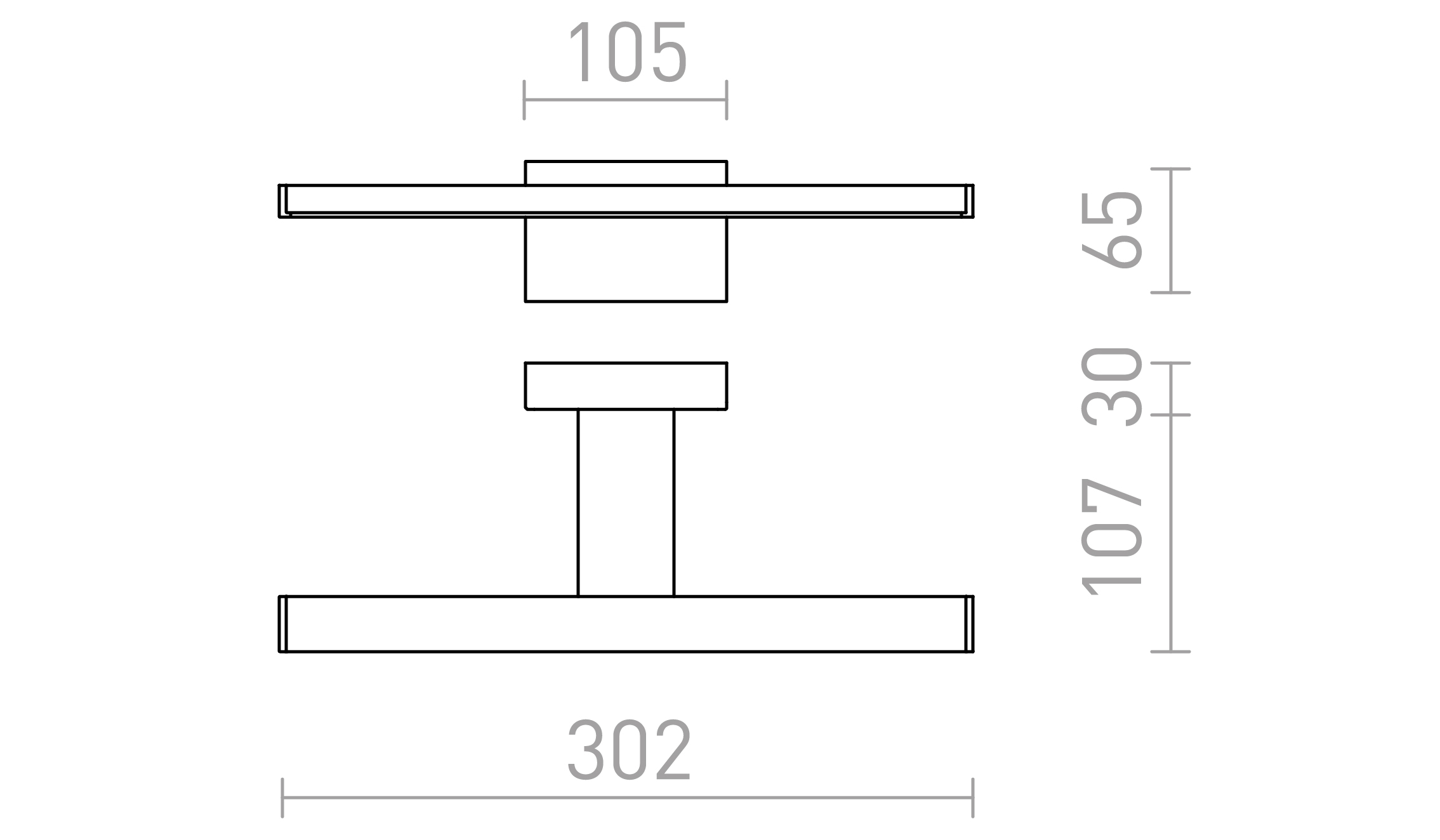 Termék vázlat – LEDRA PALEA 300 króm 230V LED 4.4W IP44 3000K