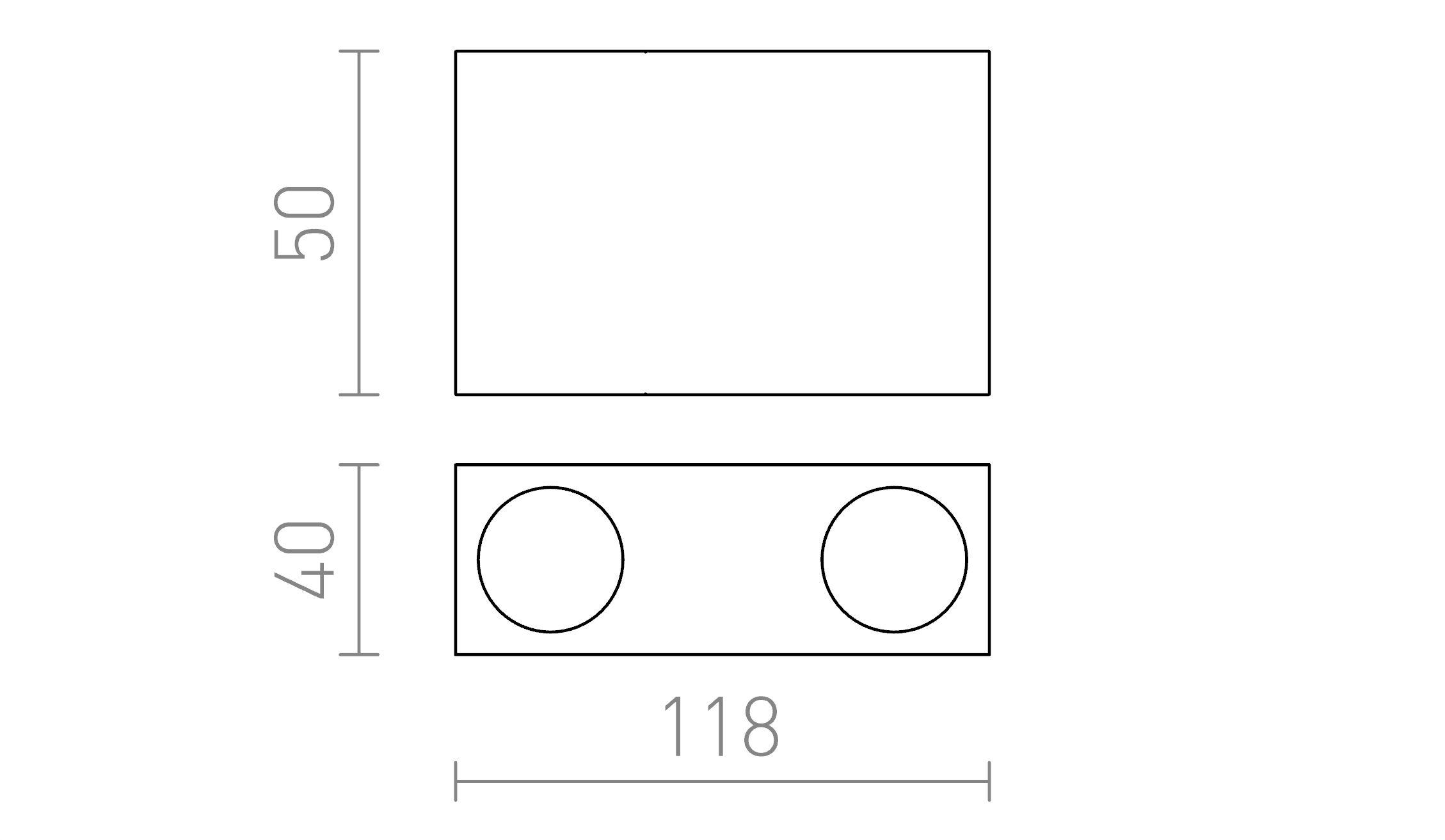 Termék vázlat – LEDRA MARVEL II mennyezeti lámpa alumínium 230V GU10 2x50W