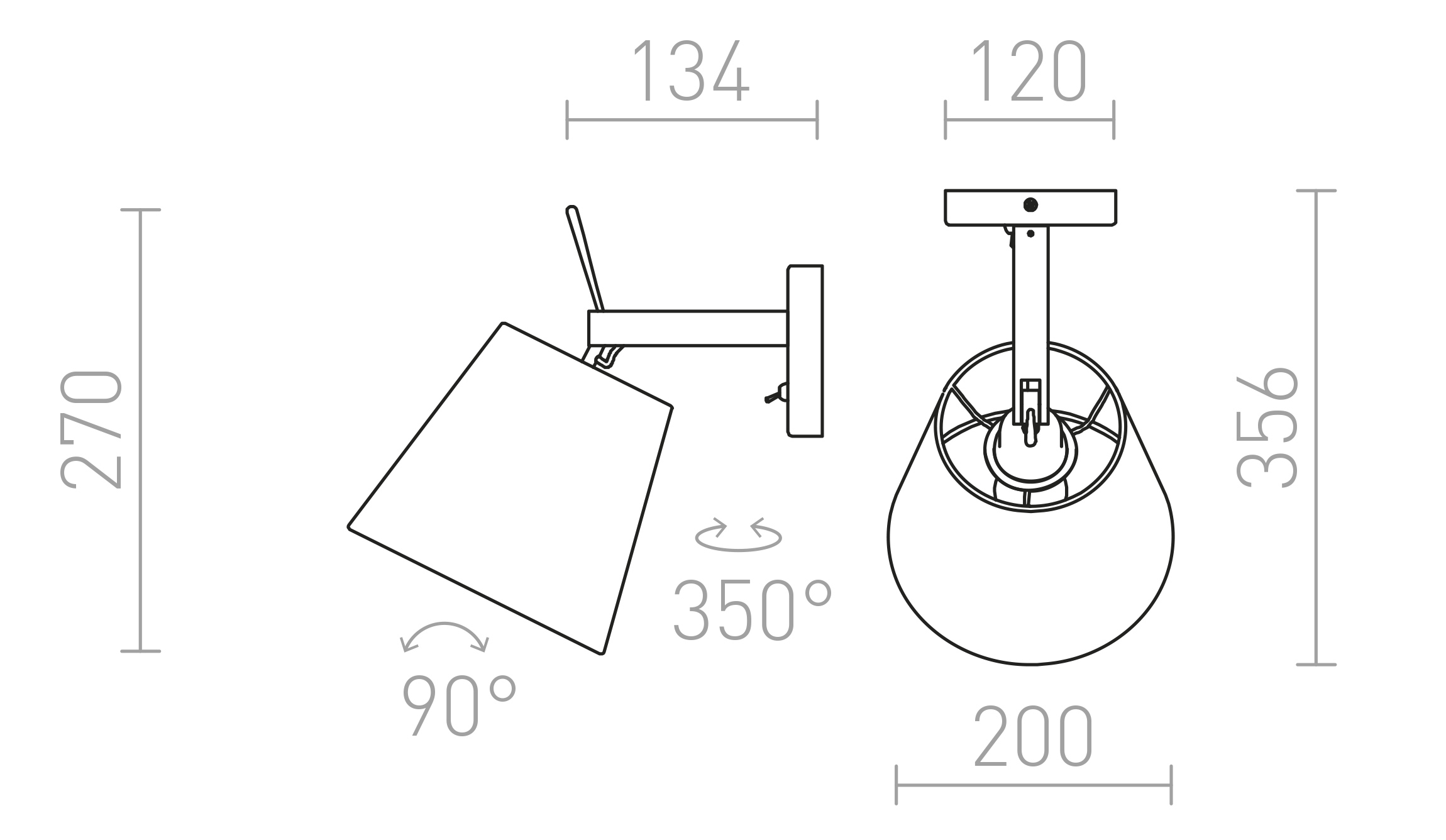 Termék vázlat – LEDRA JERSEY fali lámpa fehér króm 230V LED E27 15W