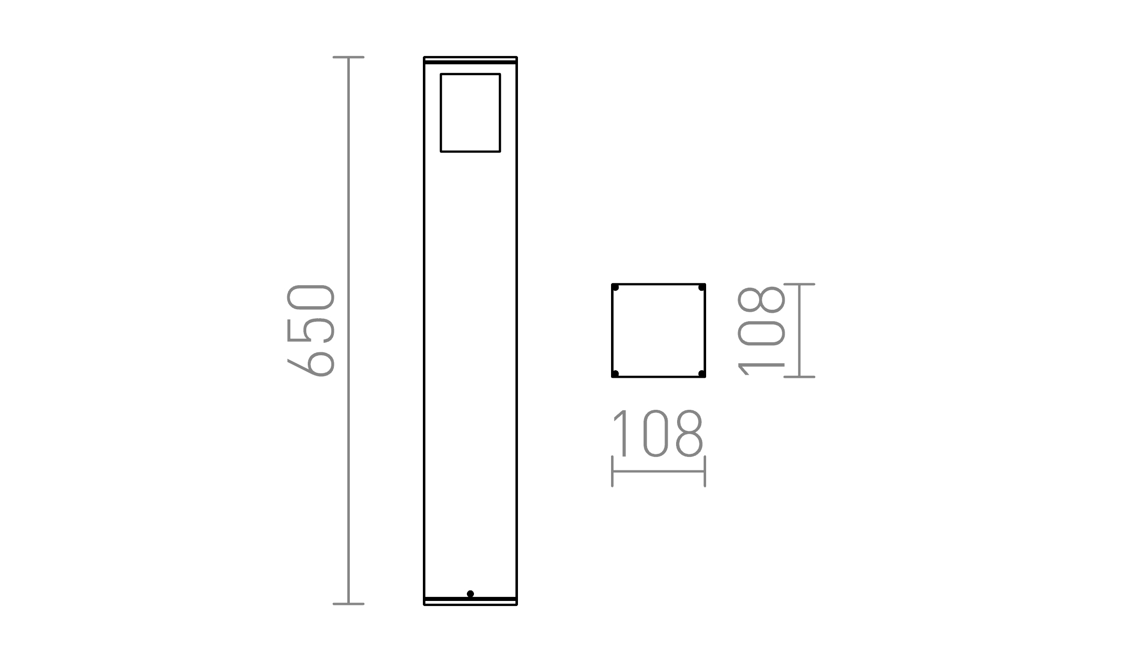 Termék vázlat – LEDRA PONDER 65 állólámpa fekete 230V LED E27 15W IP44