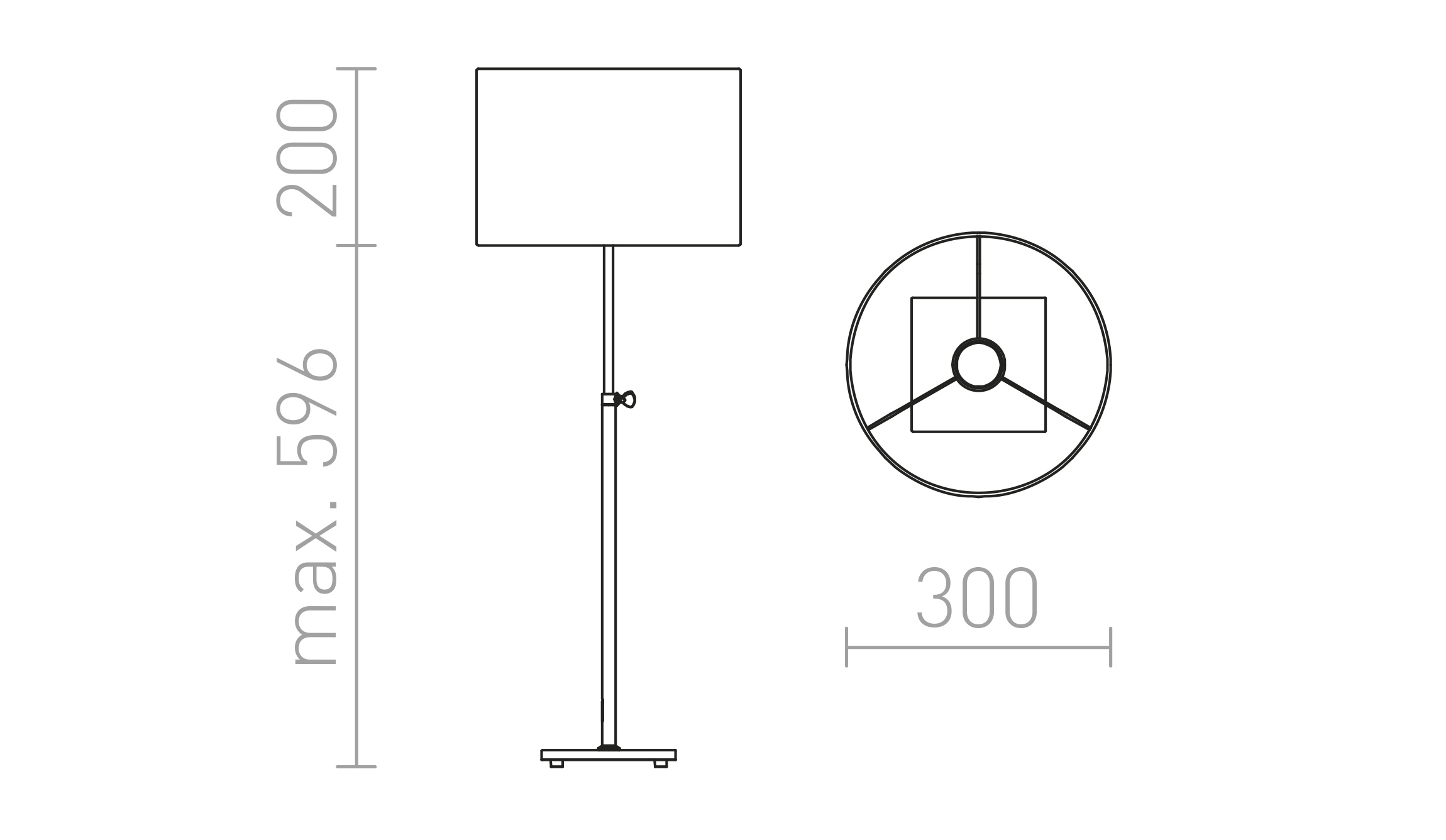Termék vázlat – LEDRA EDIKA asztali lámpa barna matt nikkel 230V LED E27 15W