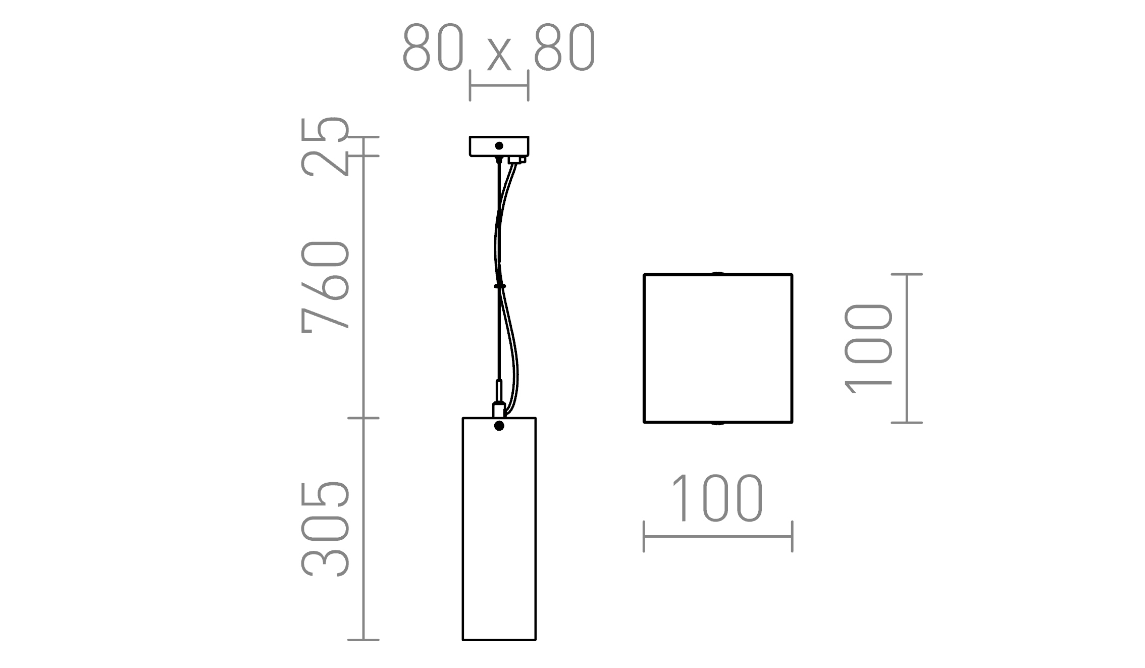 Termék vázlat – LEDRA LUCIA 30x10 függőlámpa szaténüveg/króm 230V LED E27 15W