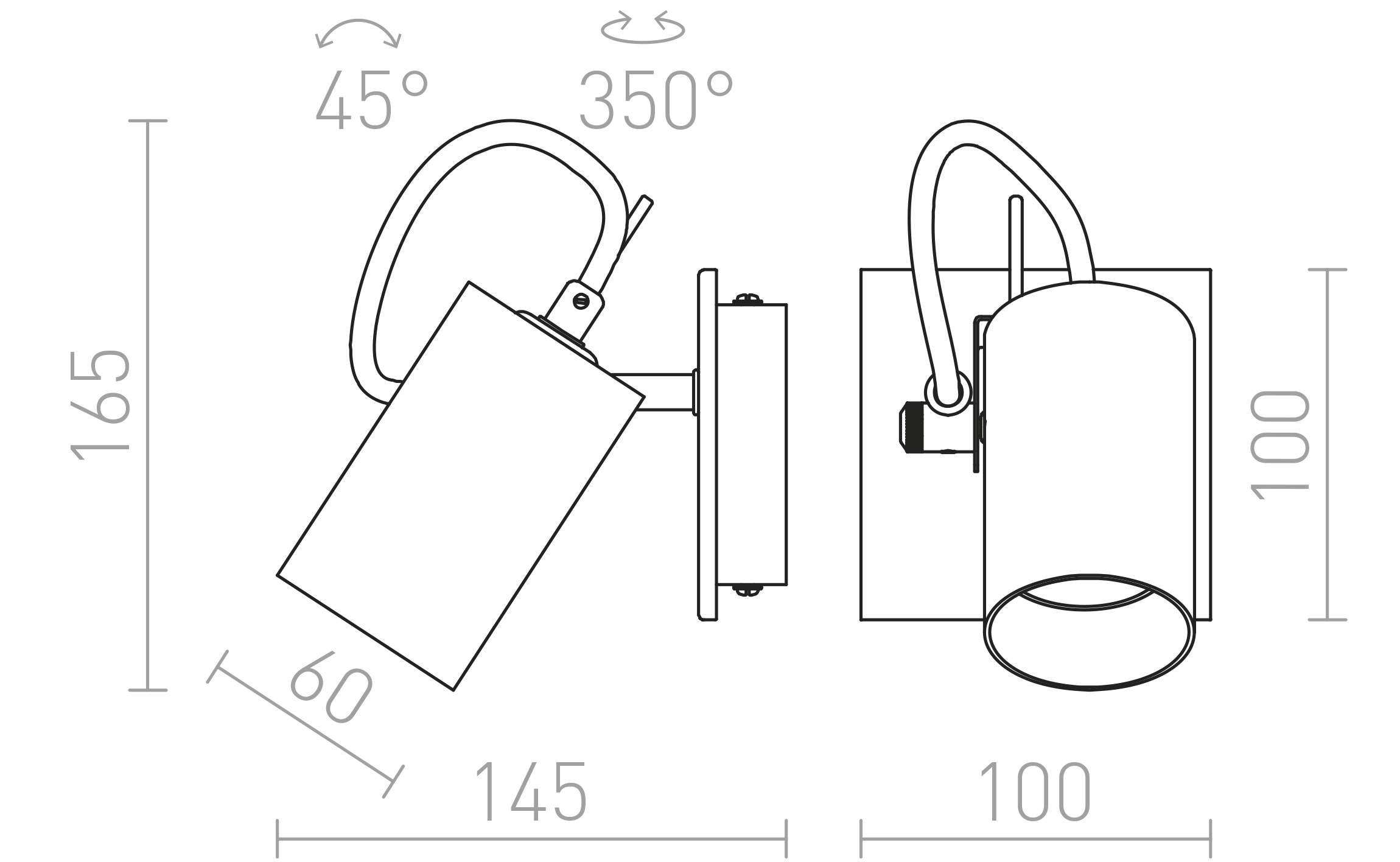 Termék vázlat – LEDRA BUGSY I fali lámpa krómozott üveg 230V GU10 50W