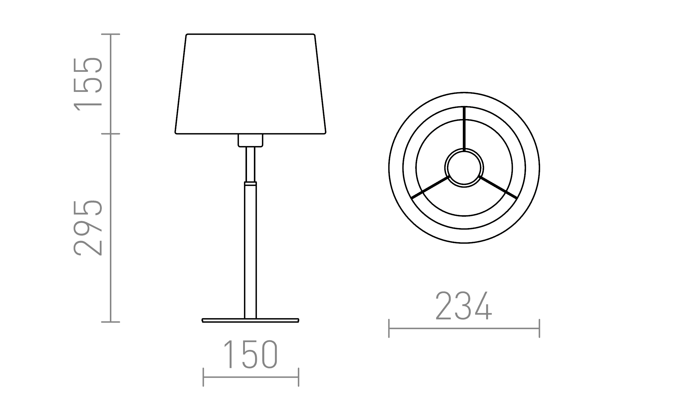 Termék vázlat – LEDRA BROADWAY asztali lámpa fehér króm 230V LED E27 15W