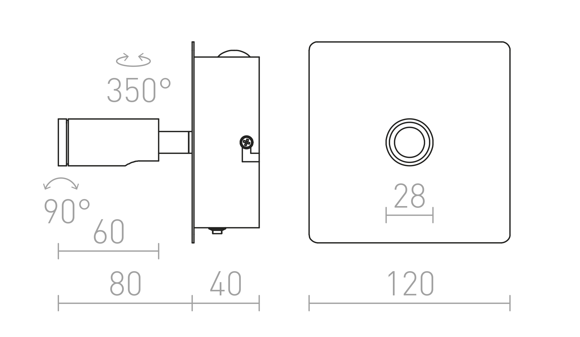 Termék vázlat – LEDRA TIARA fali lámpa króm 230V LED 2x3W 25° 3000K