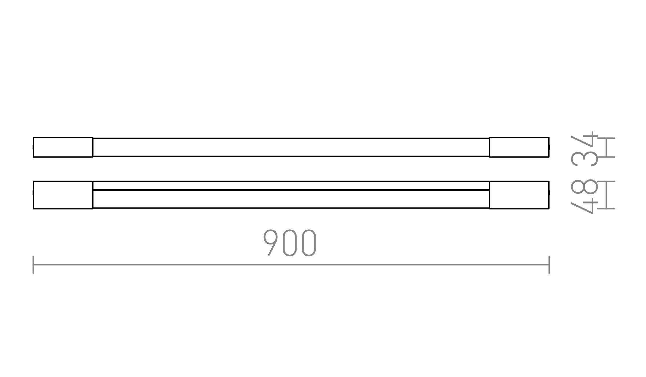 Termék vázlat – LEDRA AMENITY 90 fali lámpa króm 230V LED 11W IP44 3000K