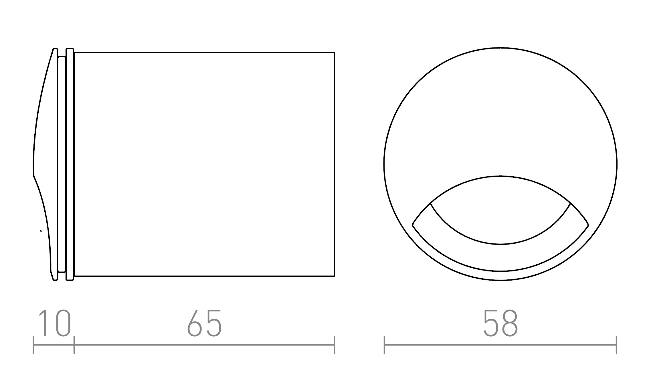 Termék vázlat – LEDRA CLUB IND süllyesztett lámpa ezüstszürke 230V LED 3W IP54 3000K
