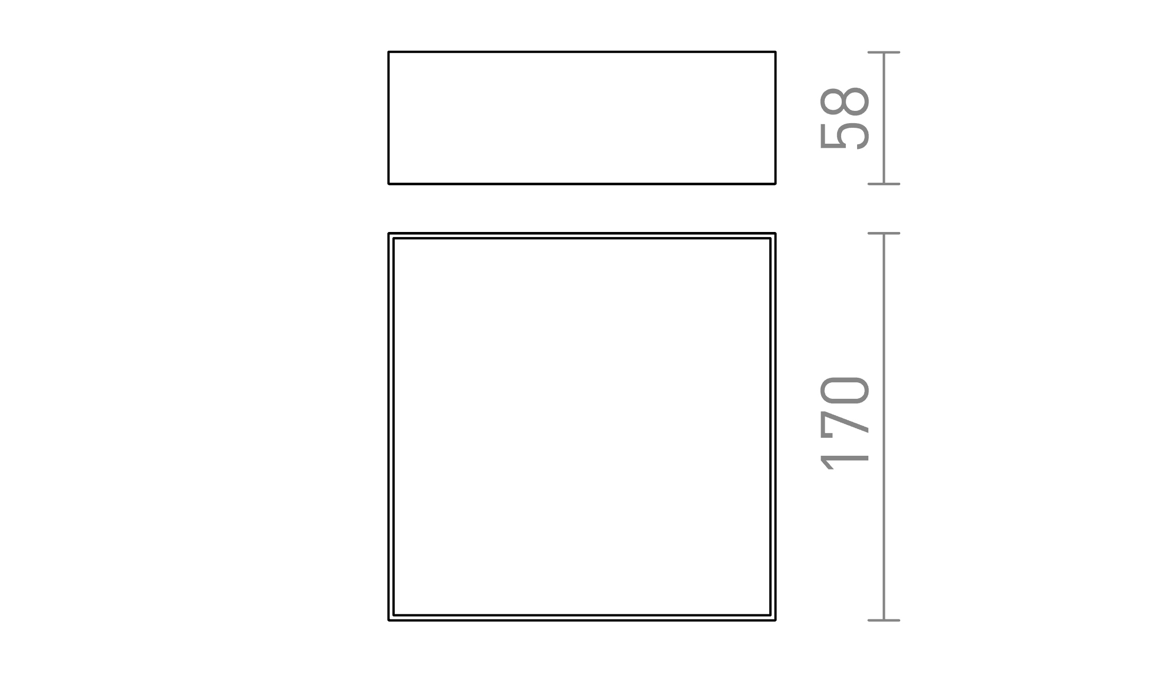 Termék vázlat – LEDRA LARISA SQ 17 DIMM mennyezeti lámpa fehér 230V LED 15W 3000K