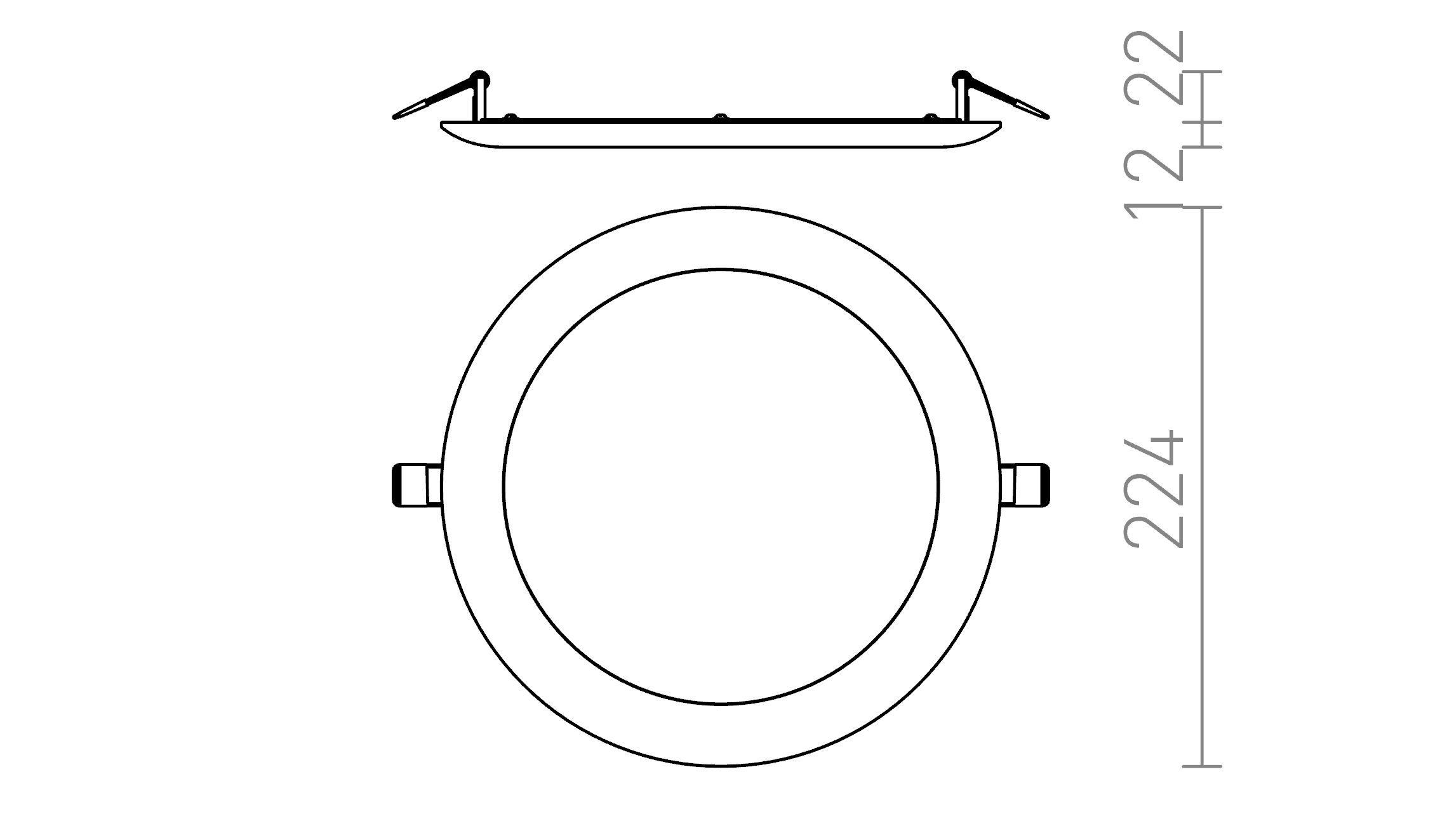 Termék vázlat – LEDRA DADA 23 süllyesztett lámpa fehér 230V LED 18W 3000K