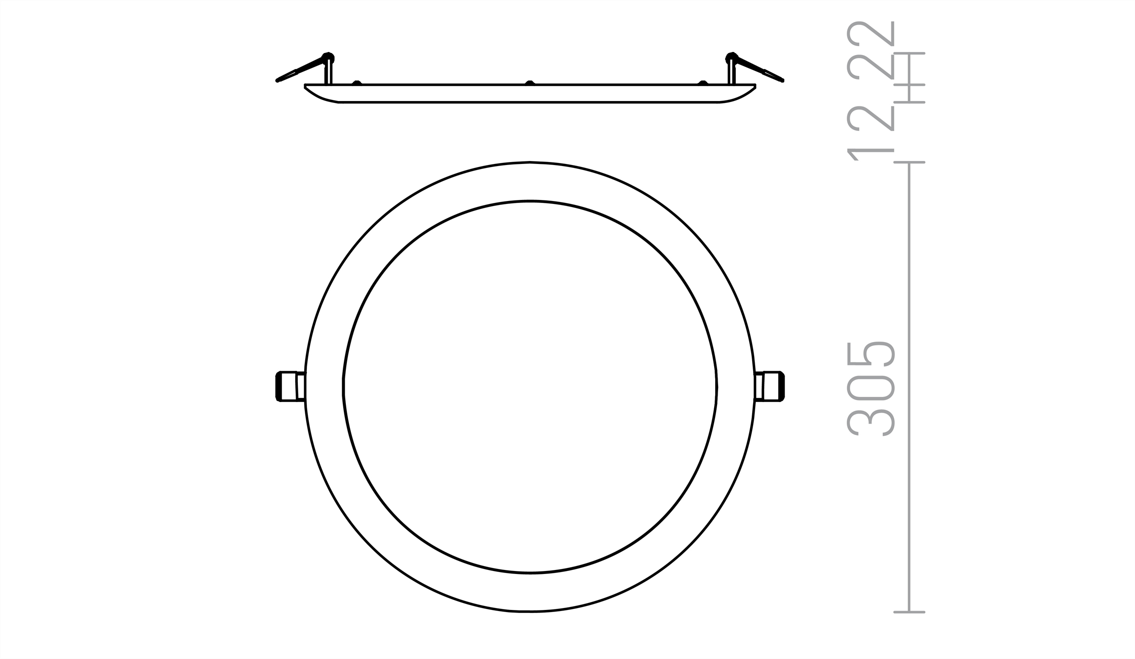 Termék vázlat – LEDRA DADA 30 süllyesztett lámpa réz 230V LED 24W 3000K