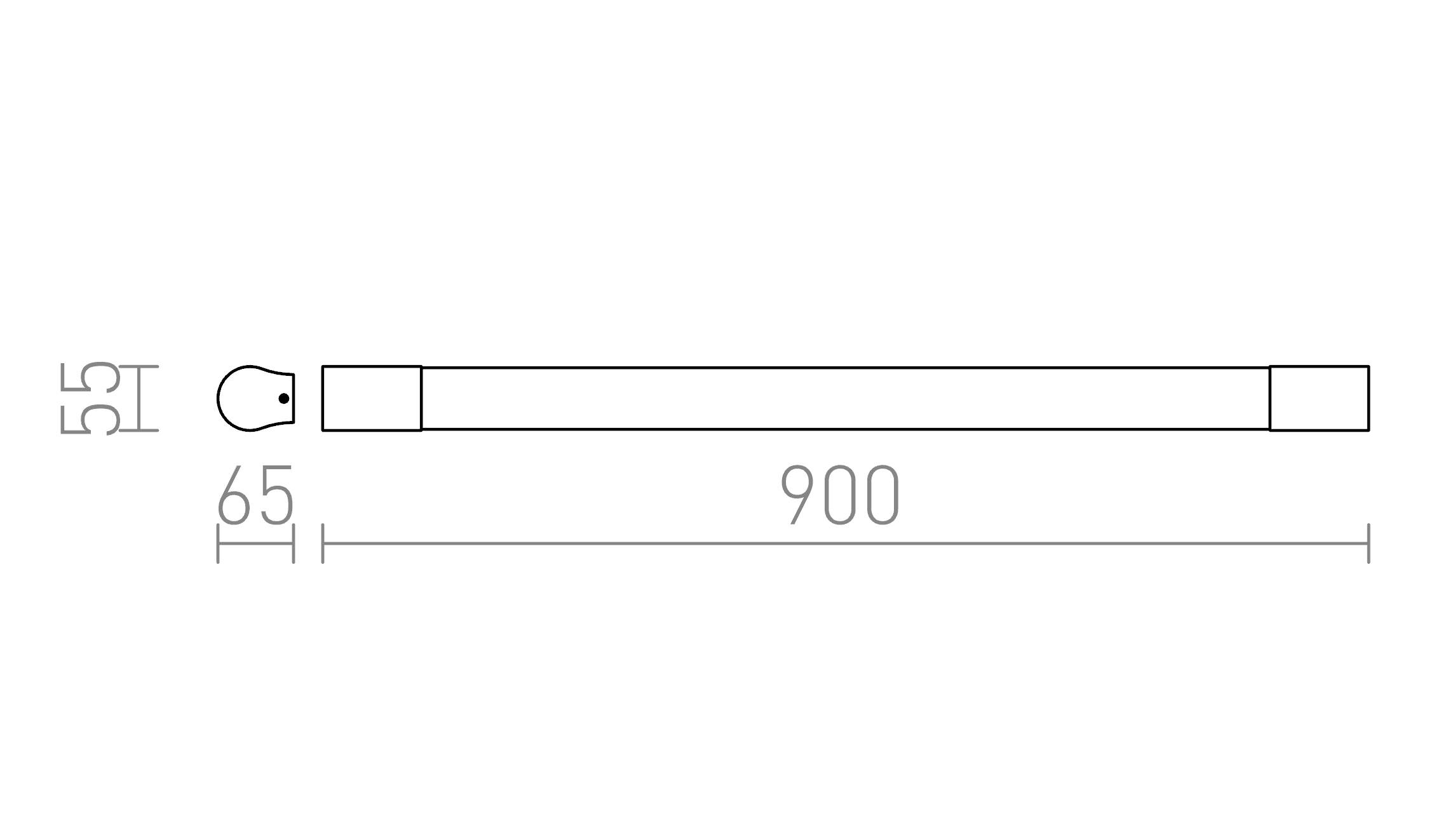 Termék vázlat – LEDRA CRESCENDO 90 fali lámpa króm 230V G5 39W IP44