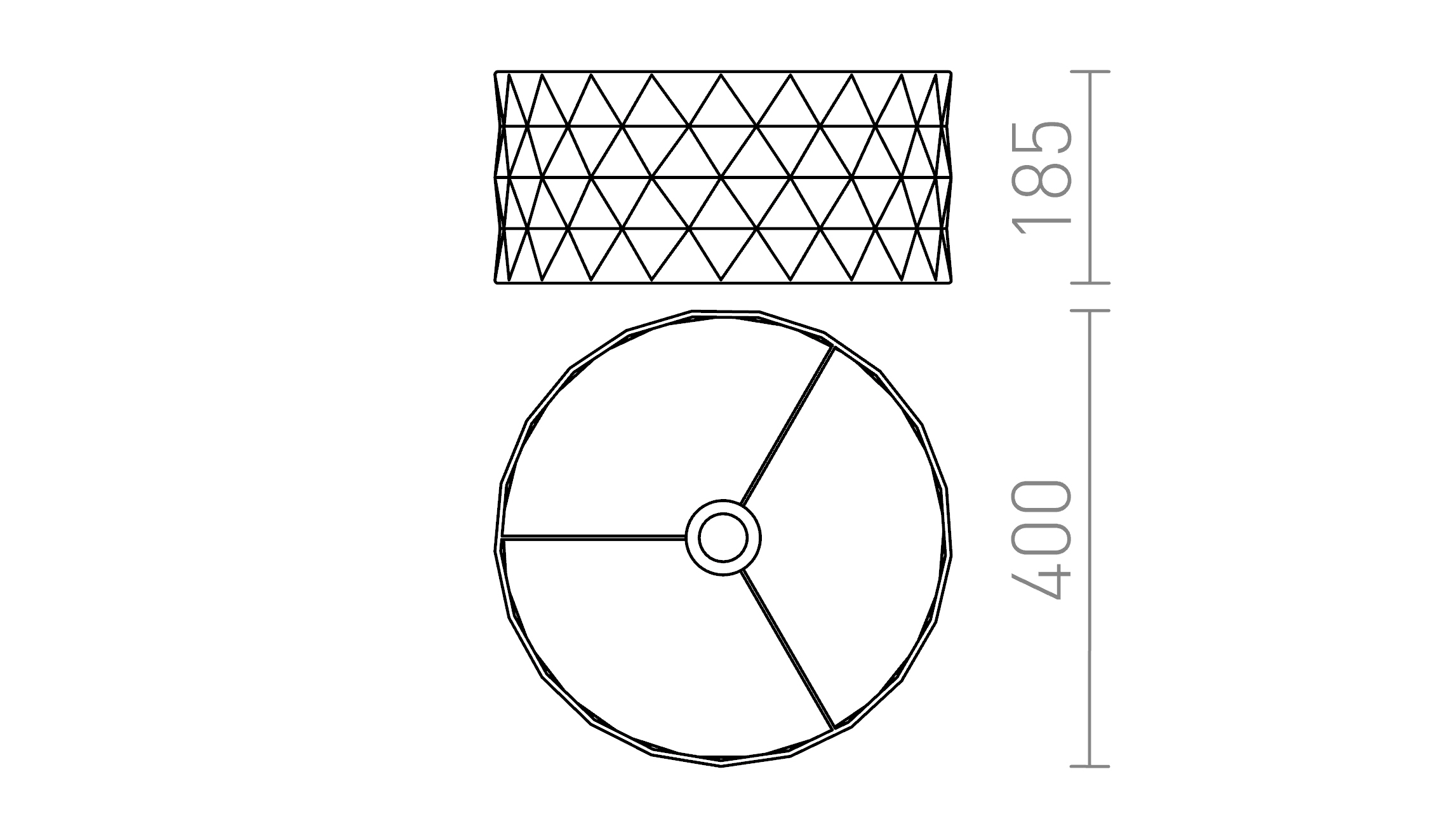 Termék vázlat – LEDRA JAKARANDA 40 lámpabúra fekete max. 28W