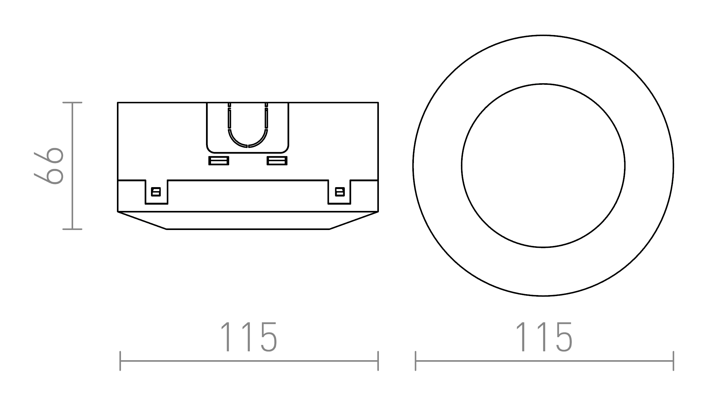 Termék vázlat – LEDRA IP-BOX a G14596 érzékelőhöz átlátszó IP65