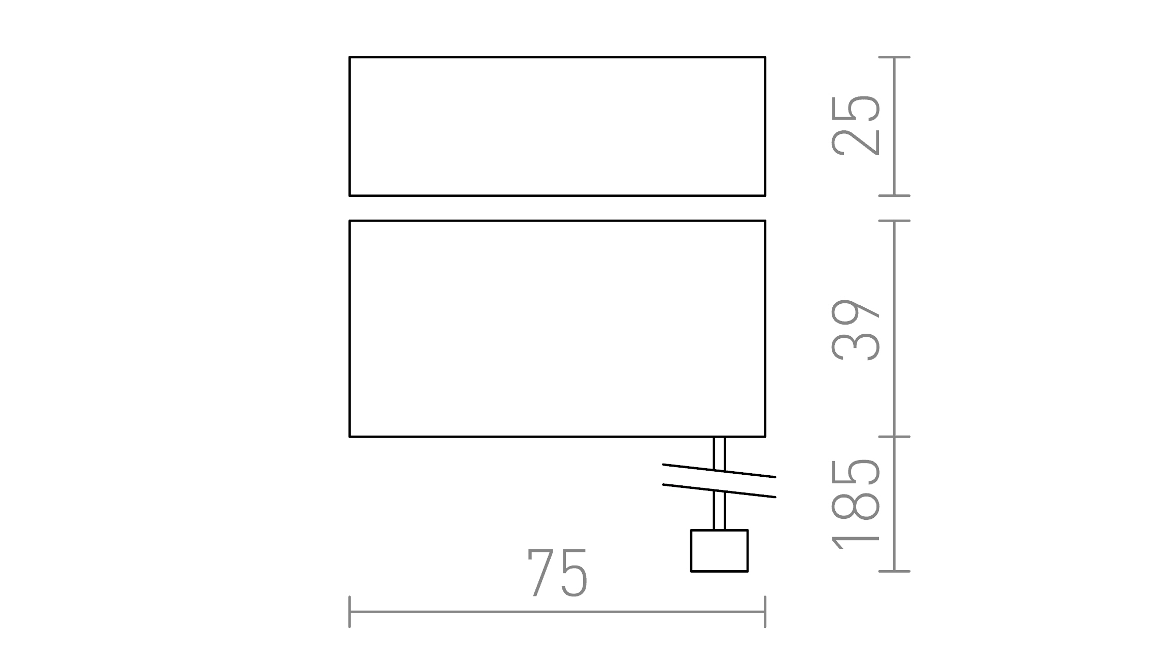 Termék vázlat – LEDRA DARK SENSOR 5-50 Lux beépíthető fehér 230V IP44